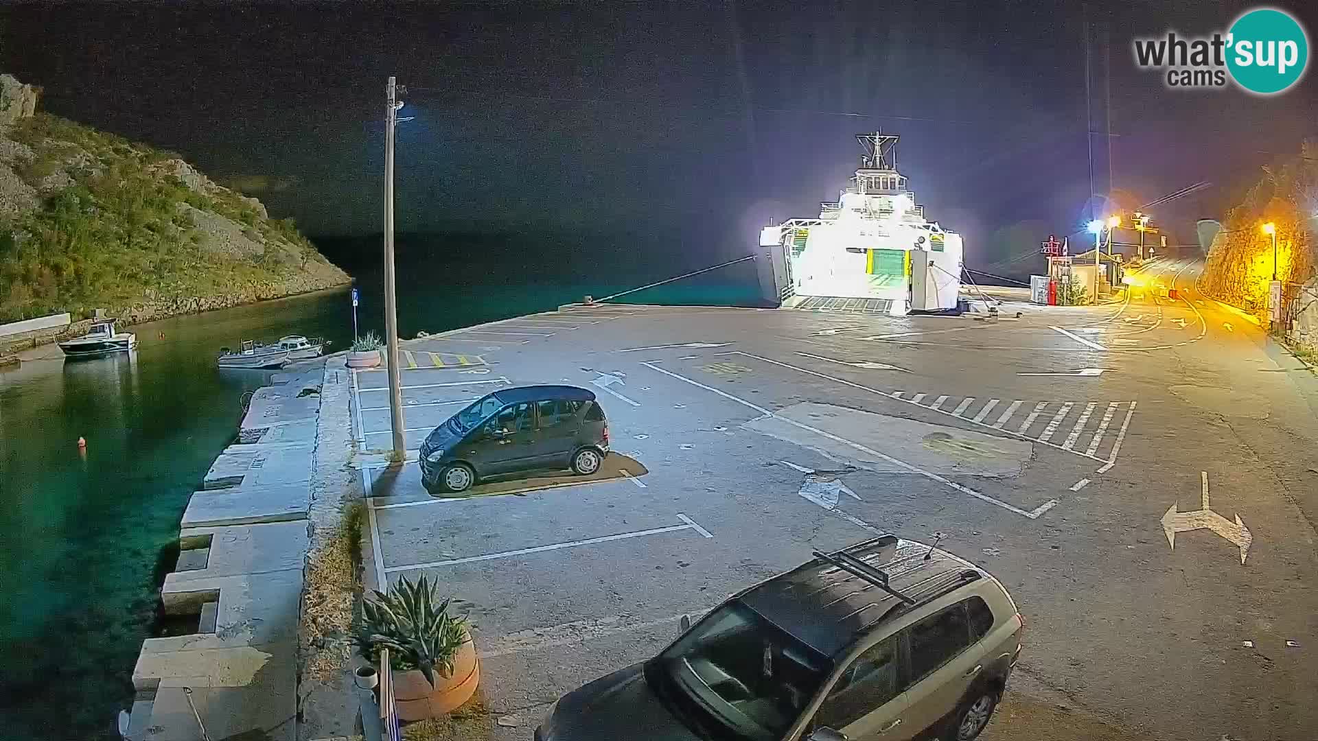 Webcam Prizna ferry port to Pag island