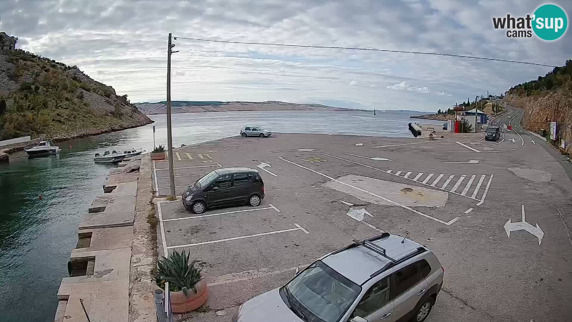 Webcam port de ferry de Prizna – vers l’île de Pag