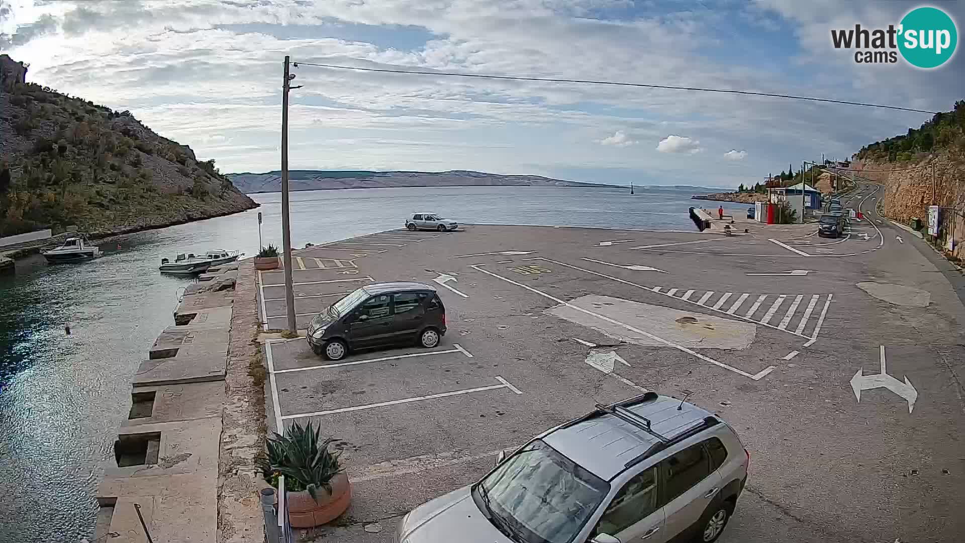 Webcam port de ferry de Prizna – vers l’île de Pag