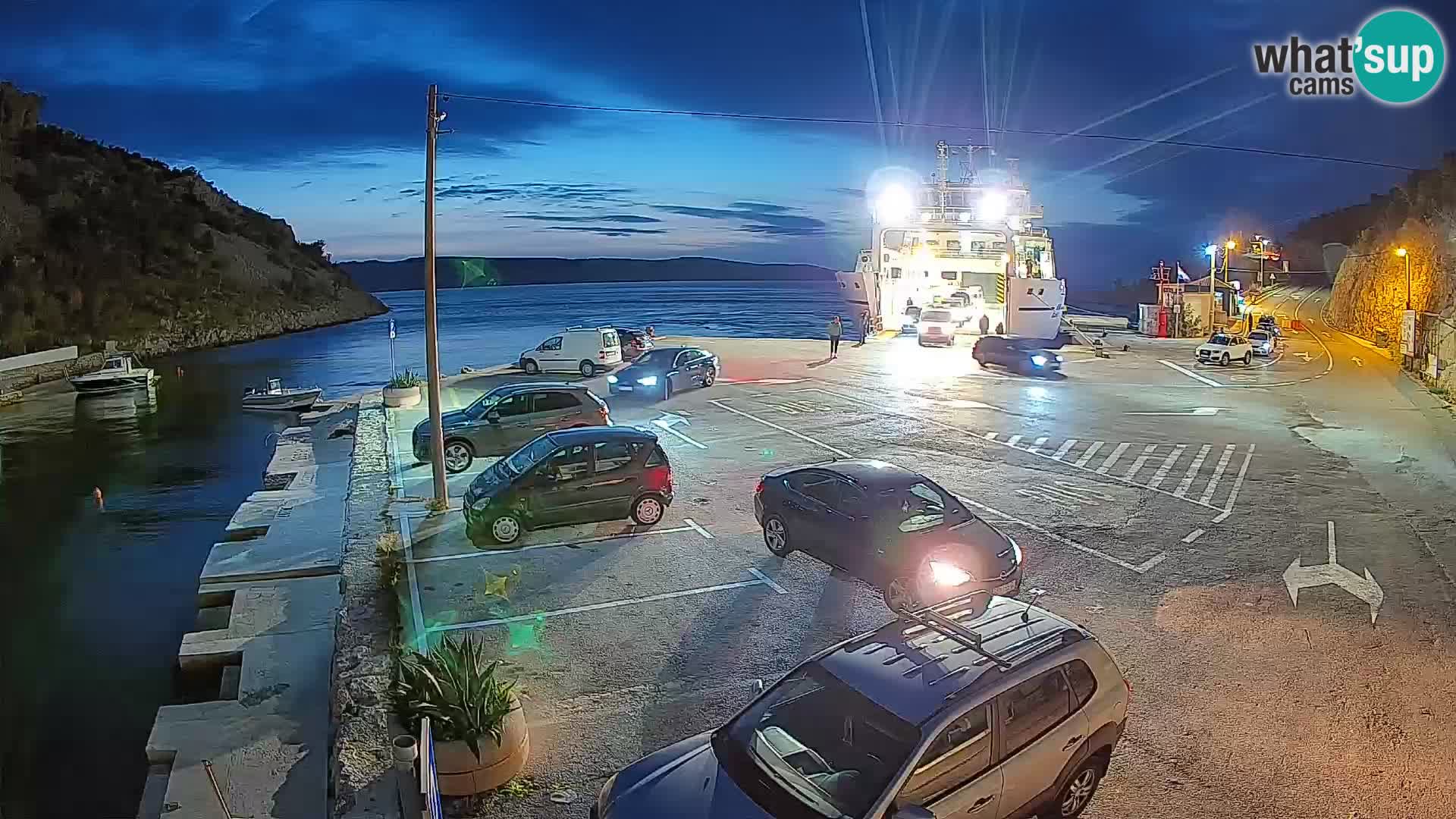 Webcam Prizna ferry port to Pag island