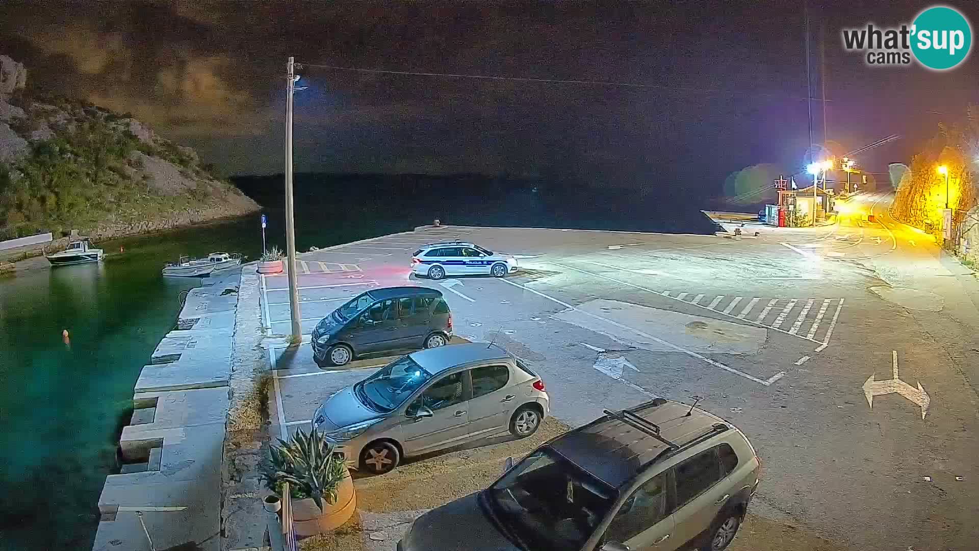 Webcam port de ferry de Prizna – vers l’île de Pag
