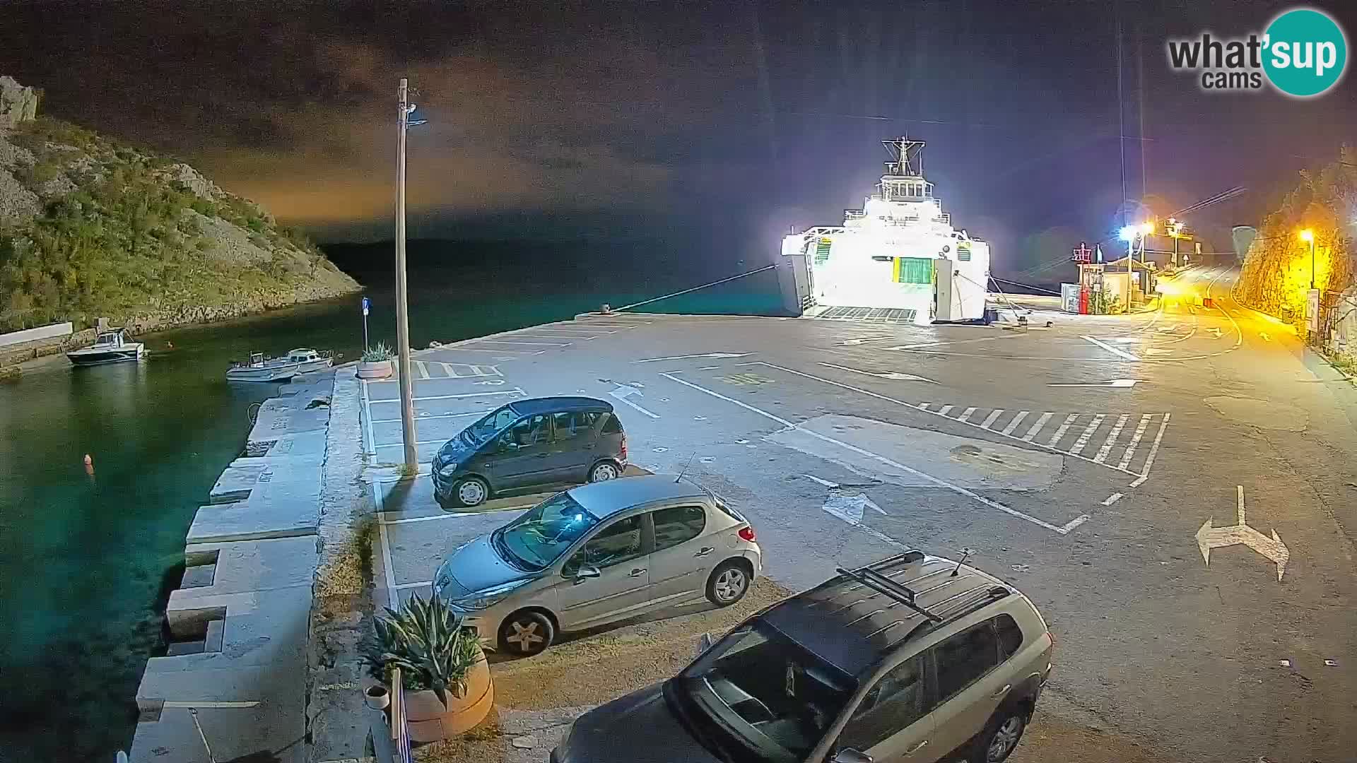 Webcam port de ferry de Prizna – vers l’île de Pag