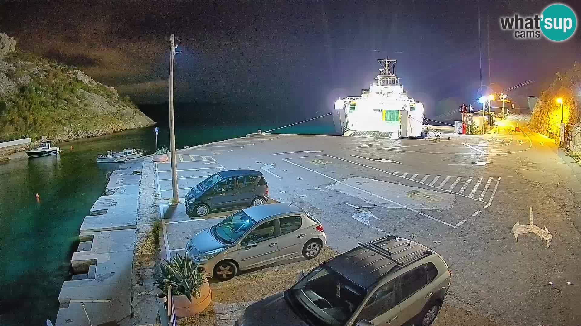 Webcam Prizna ferry port to Pag island