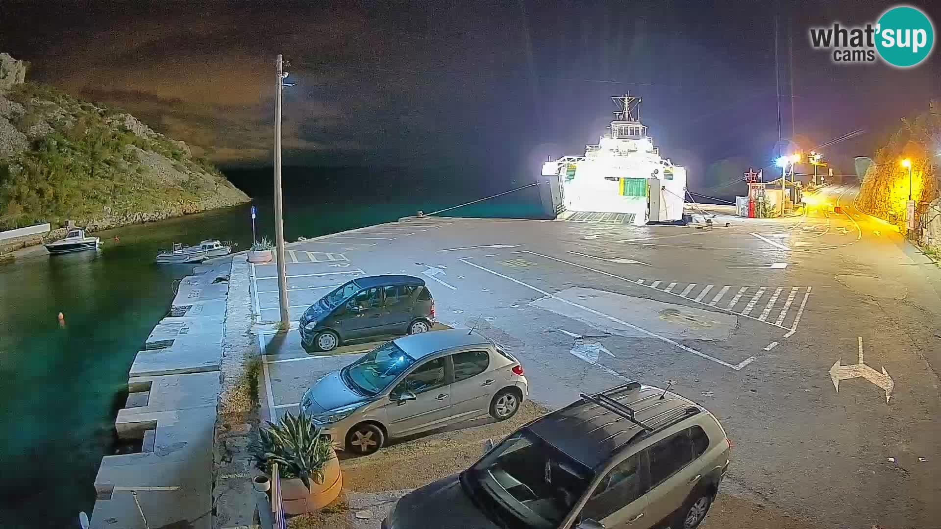 Webcam Fährhafen Prizna – zur Insel Pag