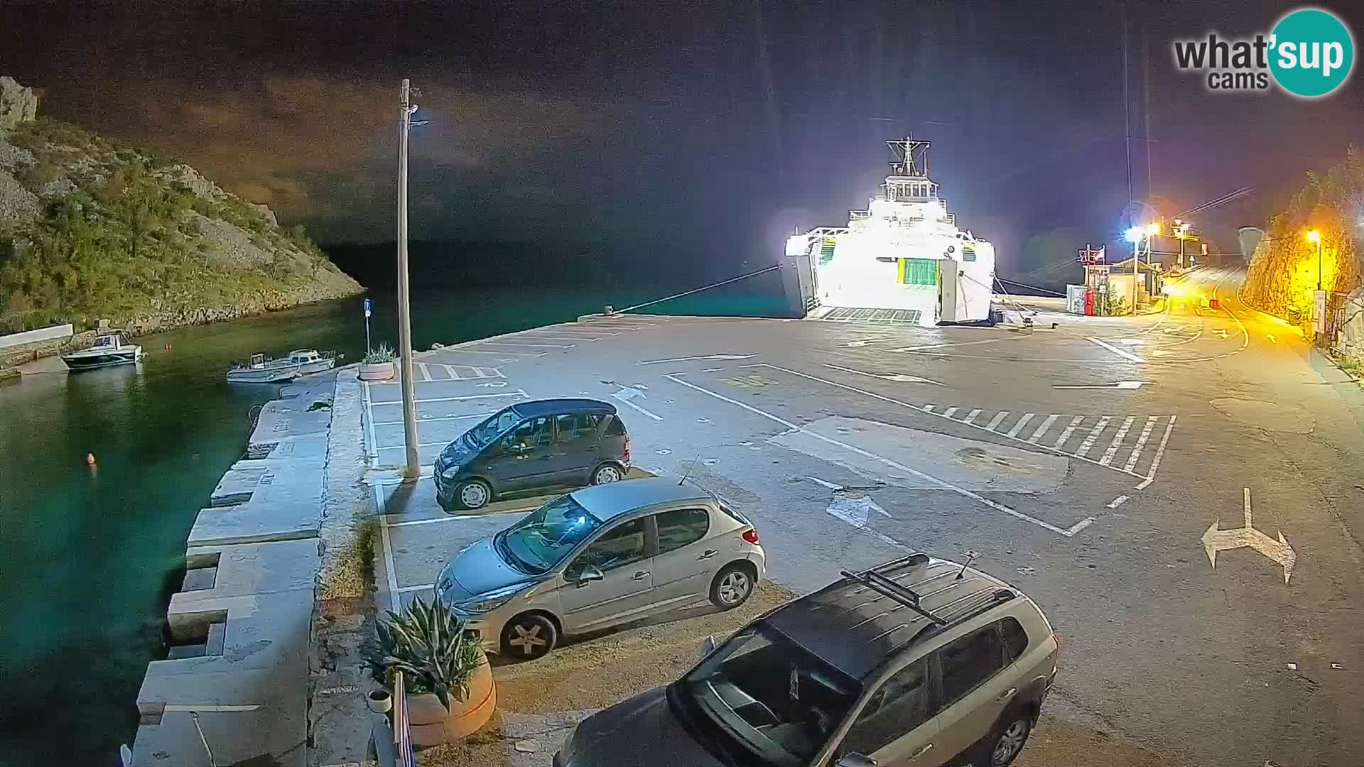 Webcam port de ferry de Prizna – vers l’île de Pag