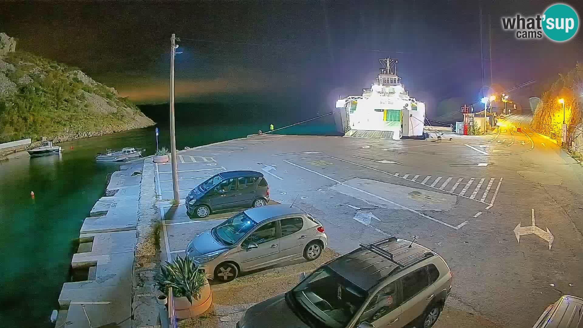 Webcam Prizna ferry port to Pag island