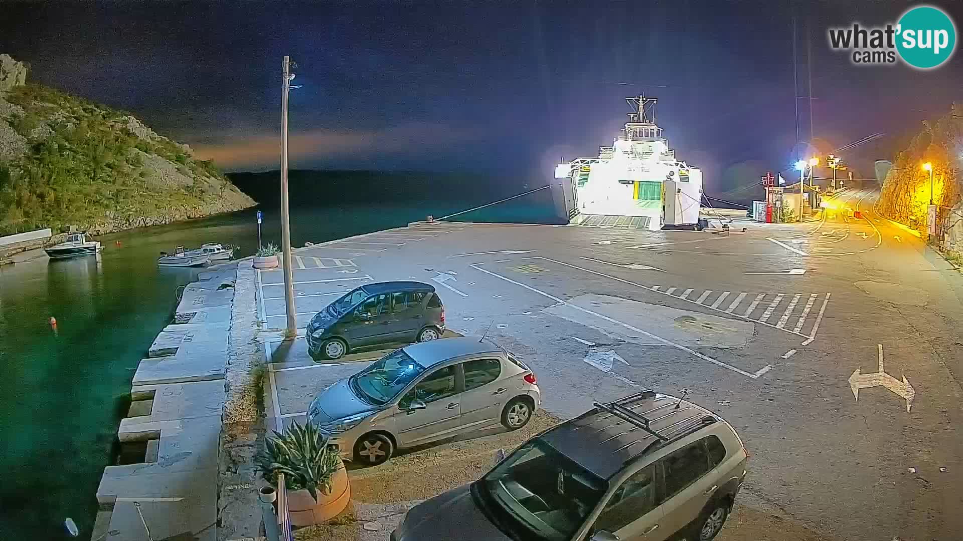Webcam Prizna ferry port to Pag island