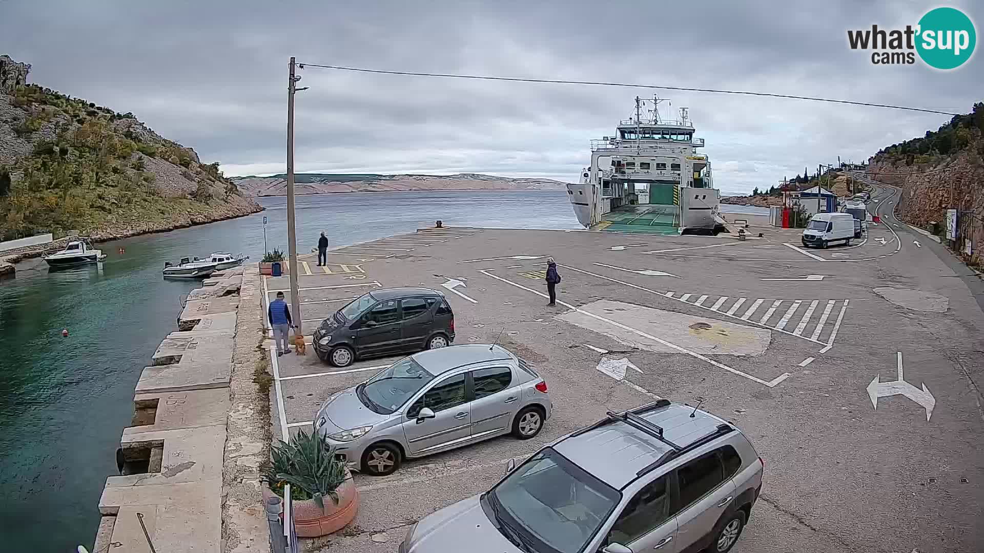 Webcam Fährhafen Prizna – zur Insel Pag