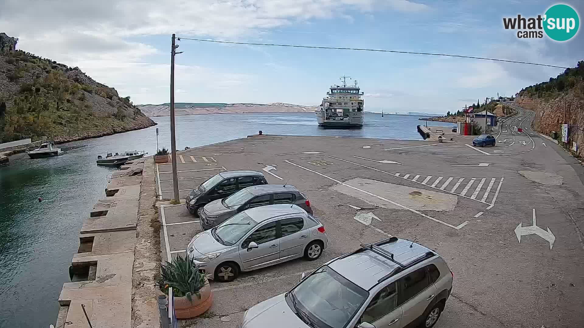 Webcam Fährhafen Prizna – zur Insel Pag
