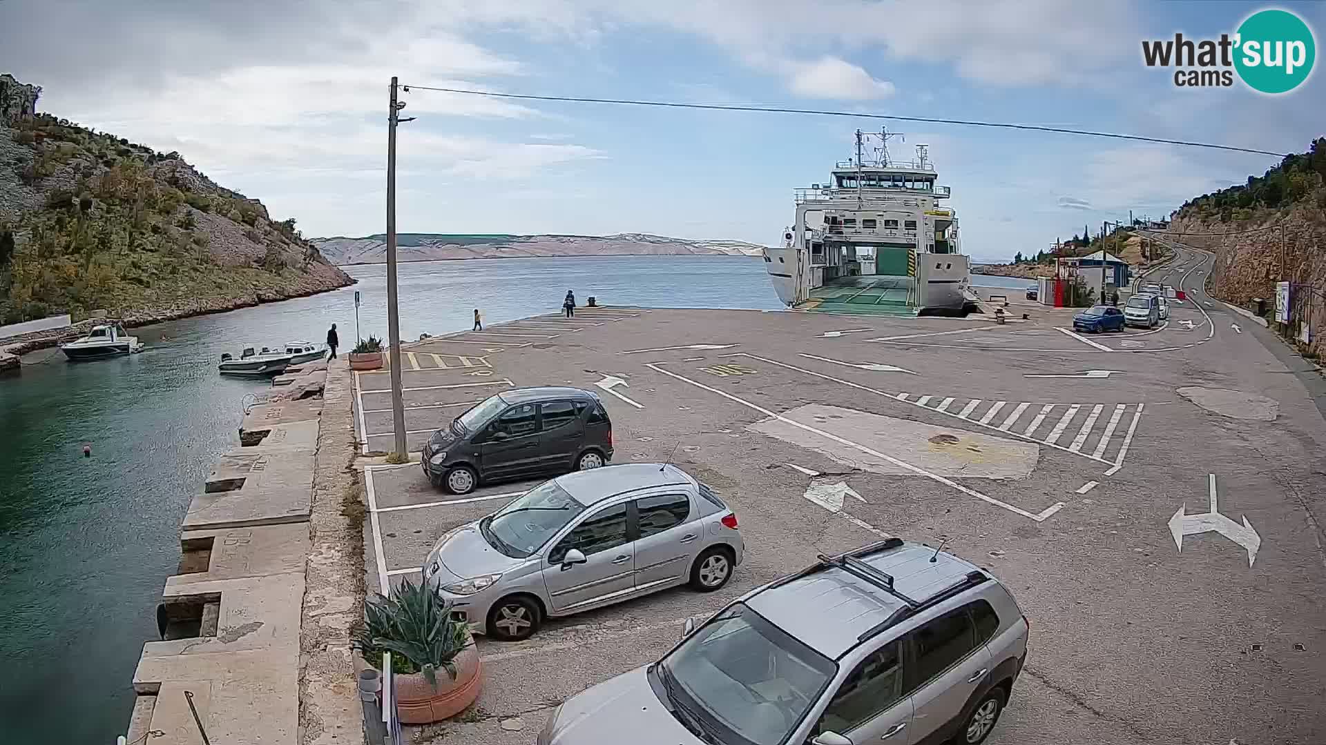 Webcam port de ferry de Prizna – vers l’île de Pag