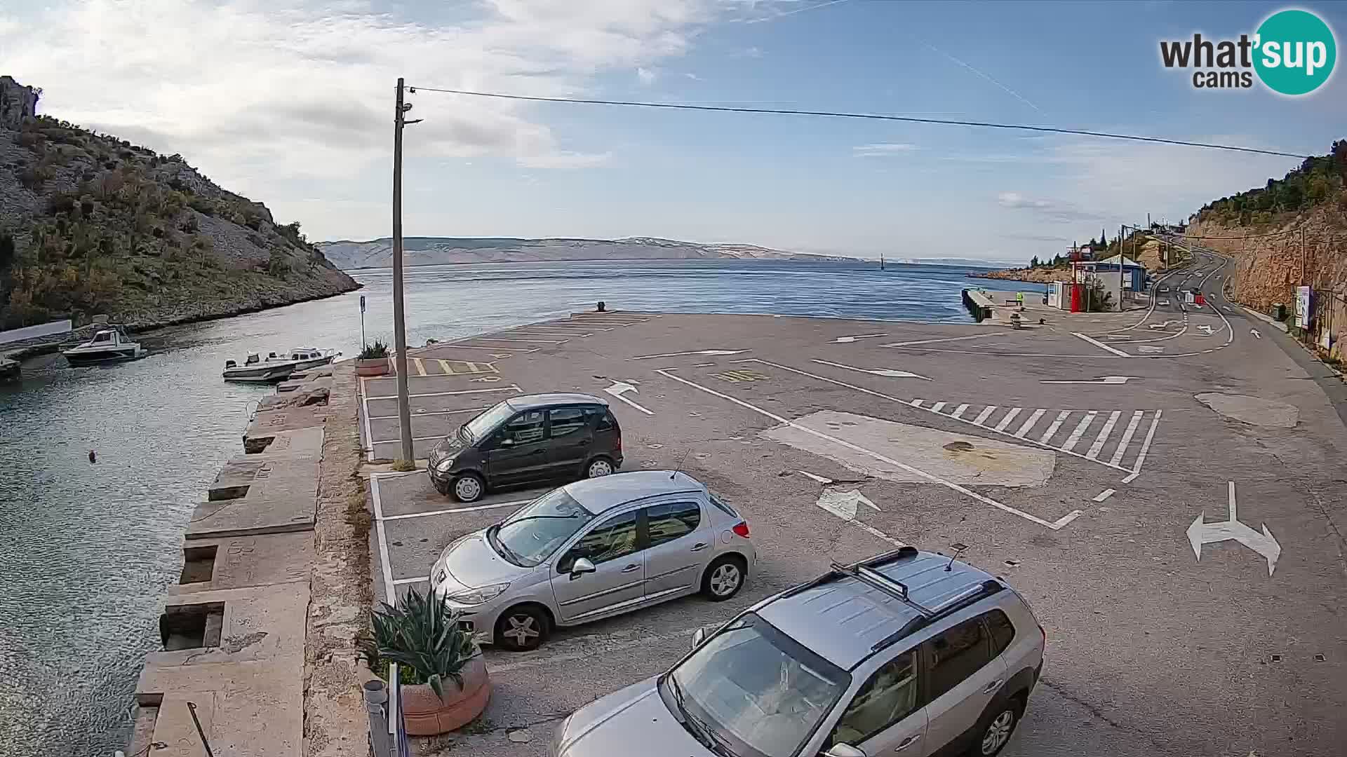 Webcam Fährhafen Prizna – zur Insel Pag