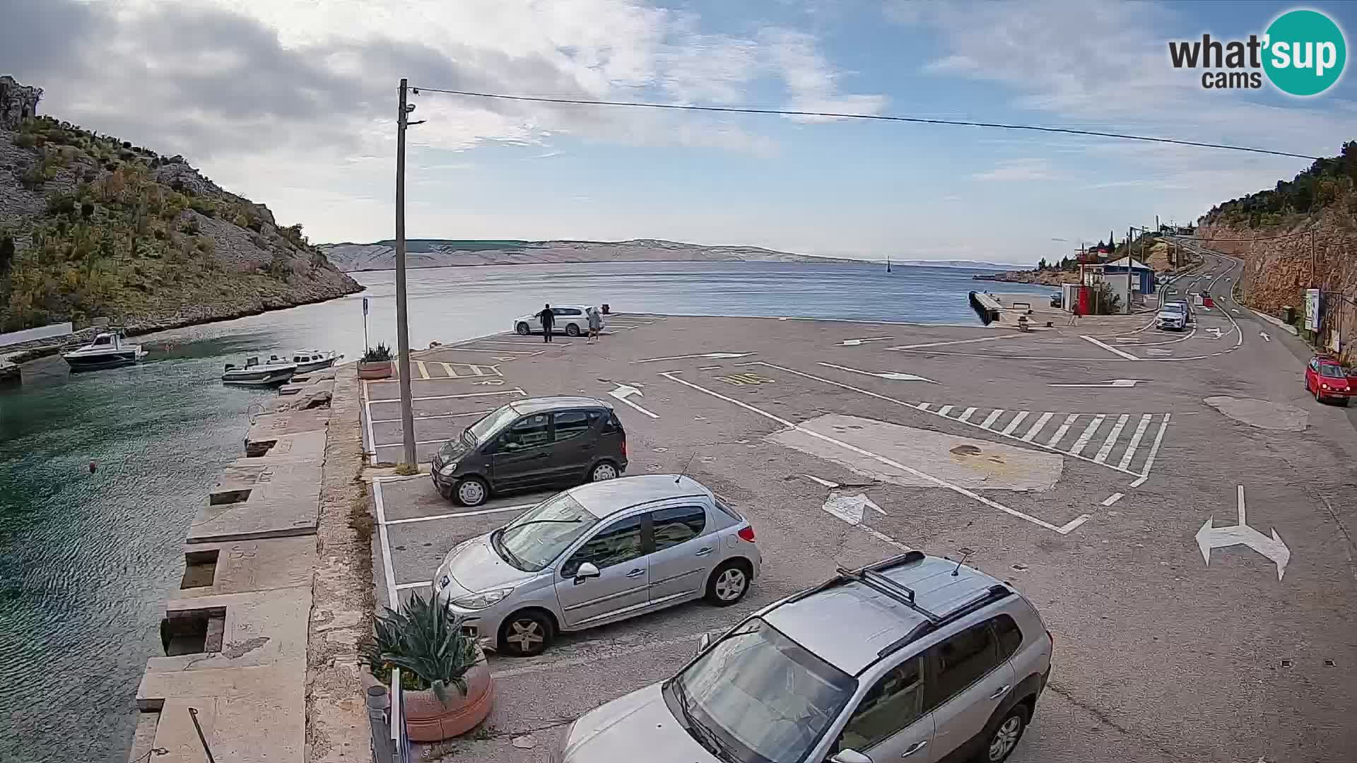 Webcam port de ferry de Prizna – vers l’île de Pag