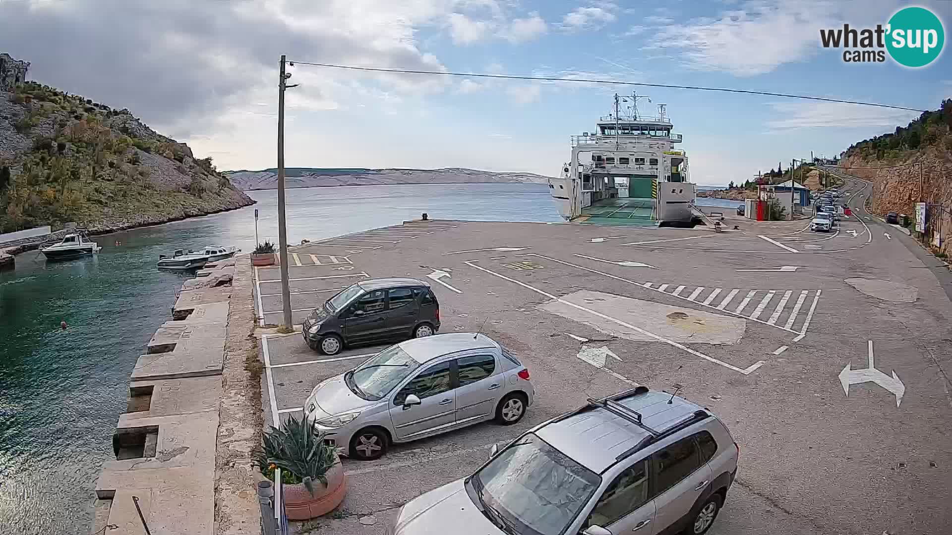 Webcam Prizna ferry port to Pag island