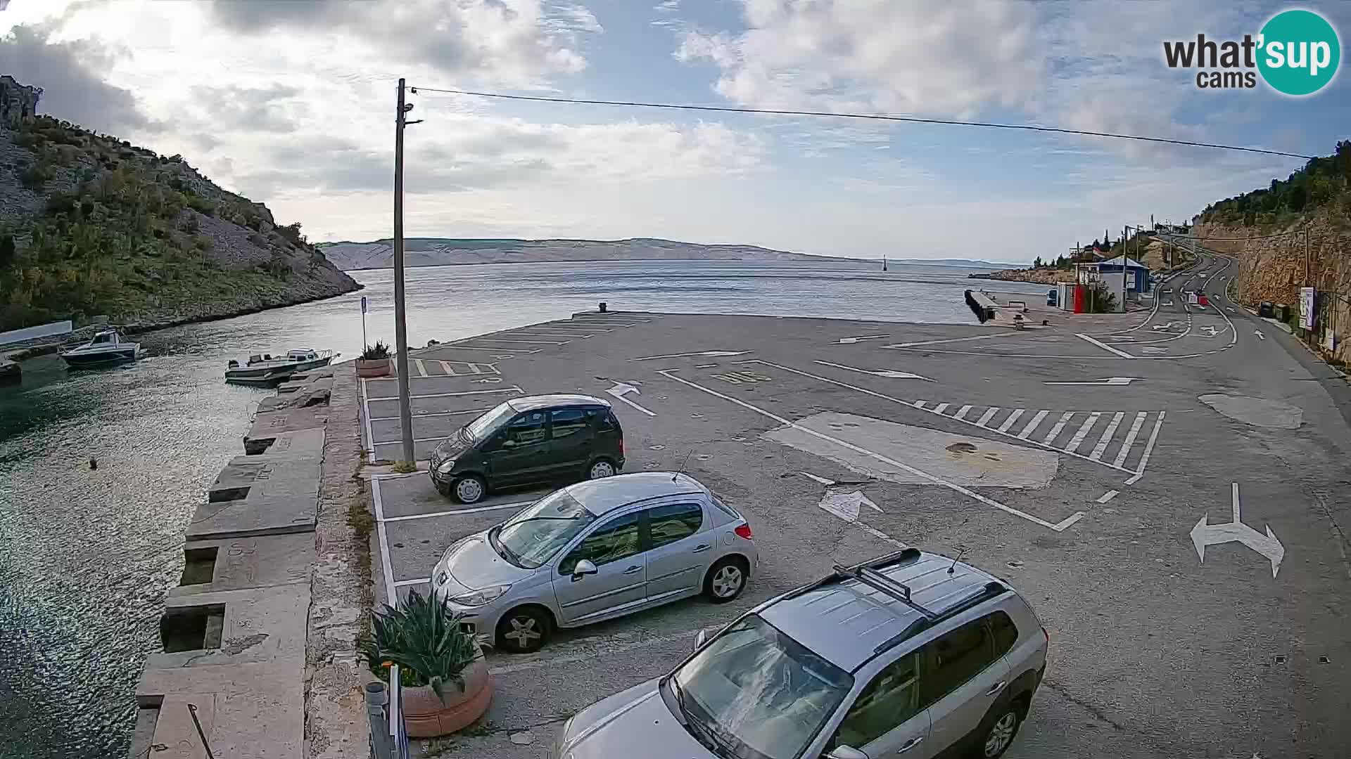 Webcam port de ferry de Prizna – vers l’île de Pag