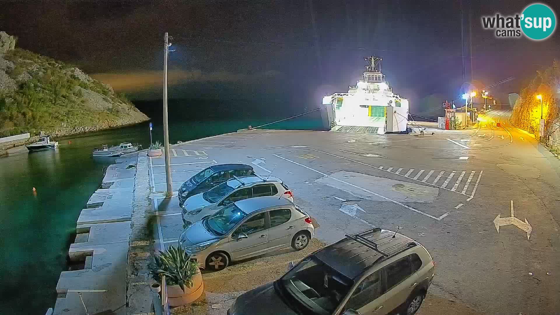 Webcam Prizna ferry port to Pag island