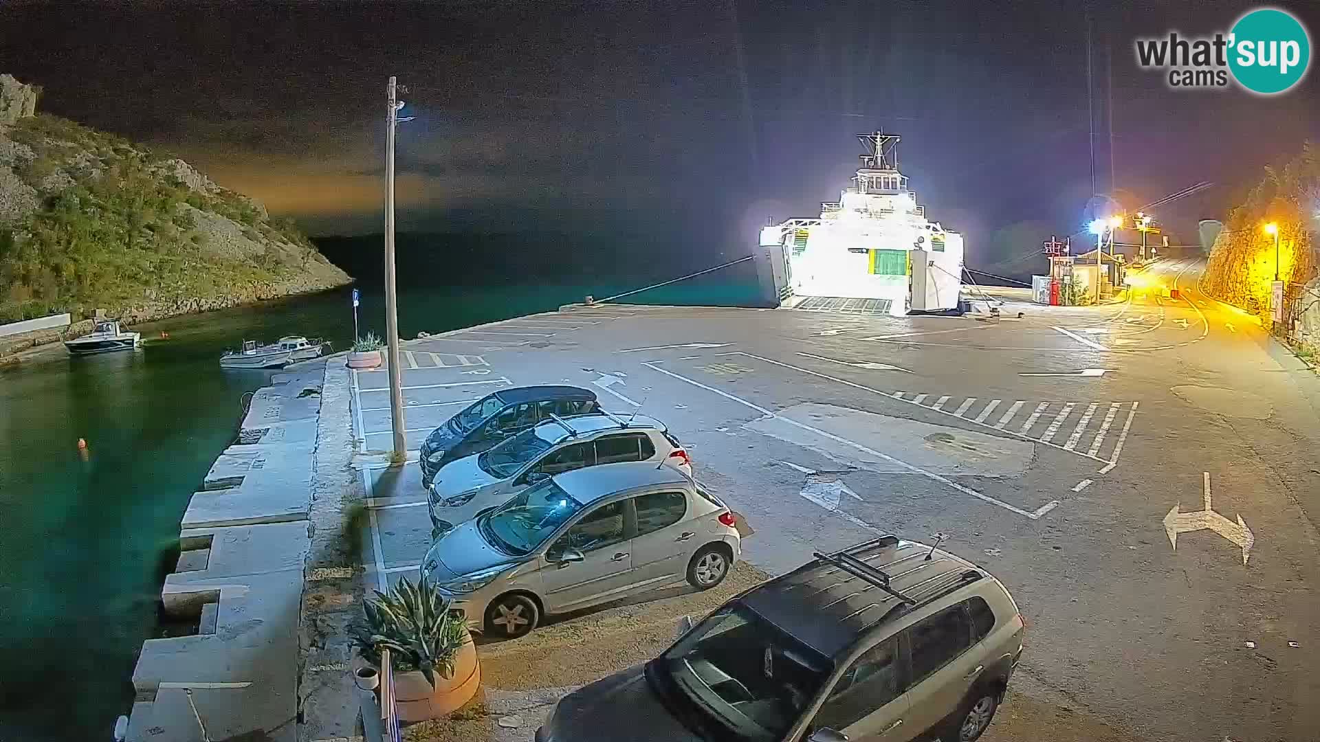 Webcam Prizna ferry port to Pag island