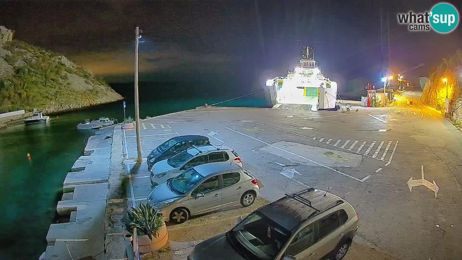 Webcam Fährhafen Prizna – zur Insel Pag