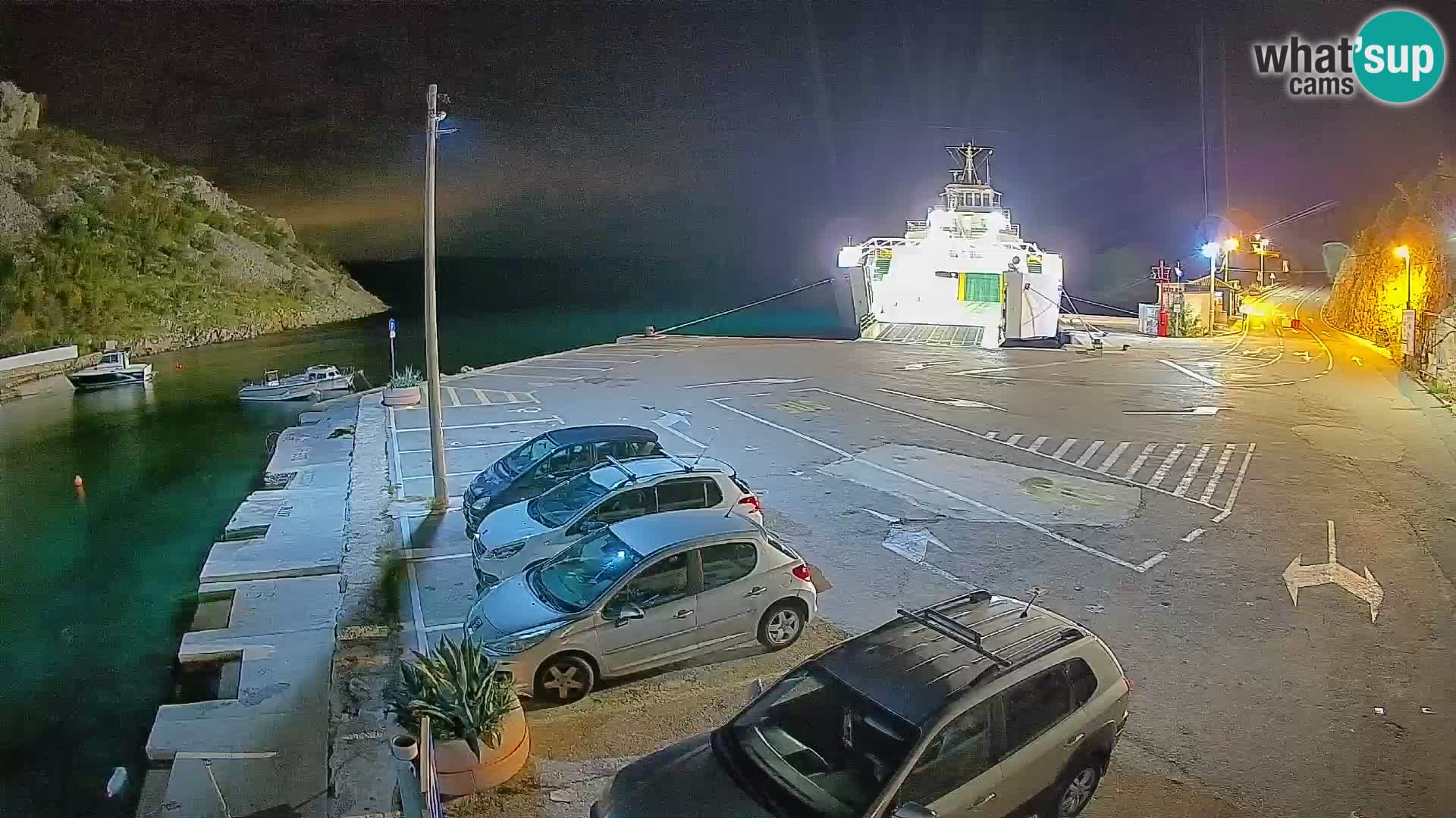 Webcam port de ferry de Prizna – vers l’île de Pag