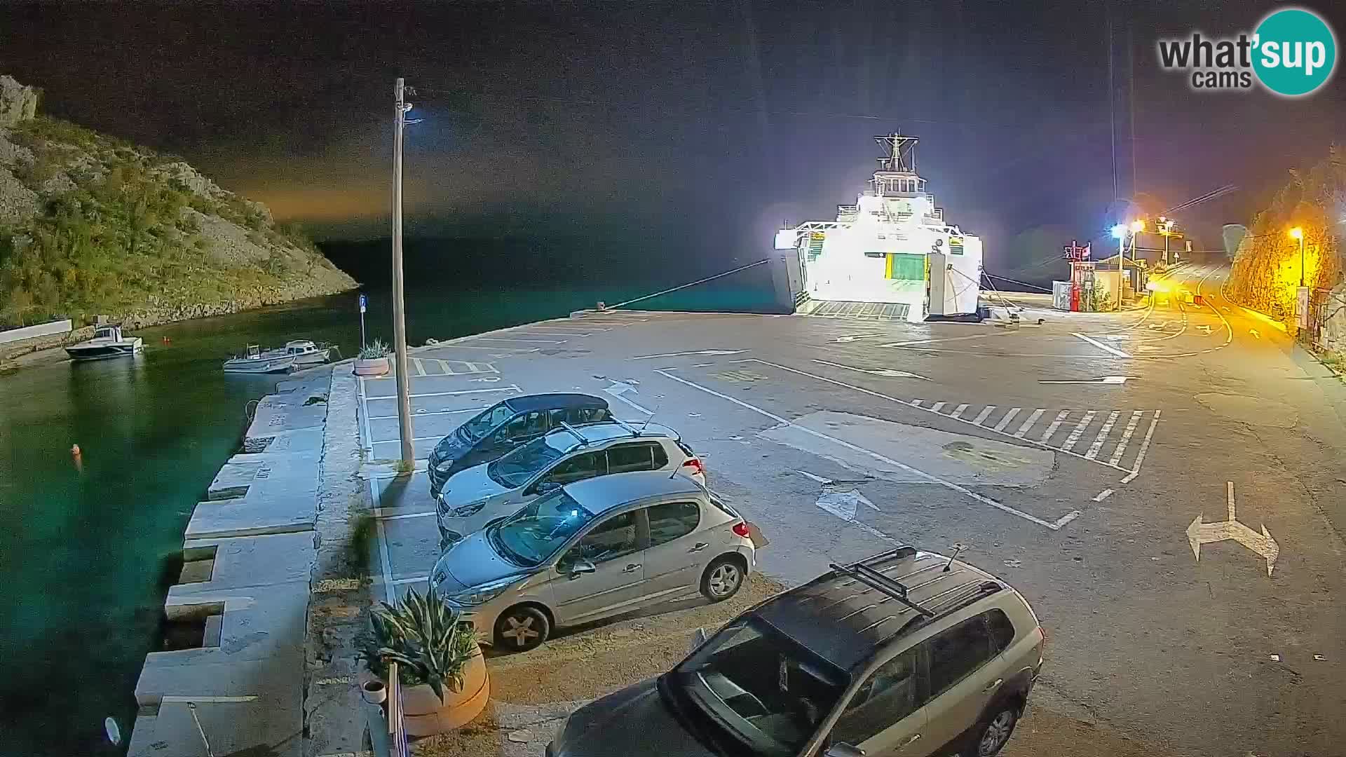 Webcam port de ferry de Prizna – vers l’île de Pag