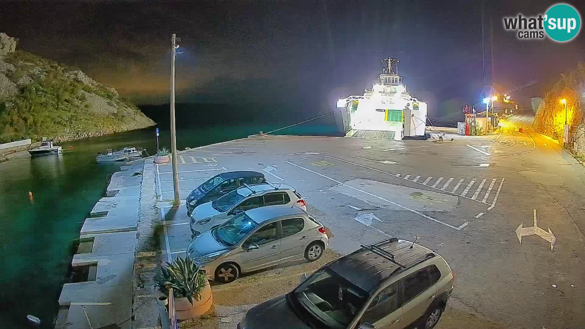 Webcam Fährhafen Prizna – zur Insel Pag