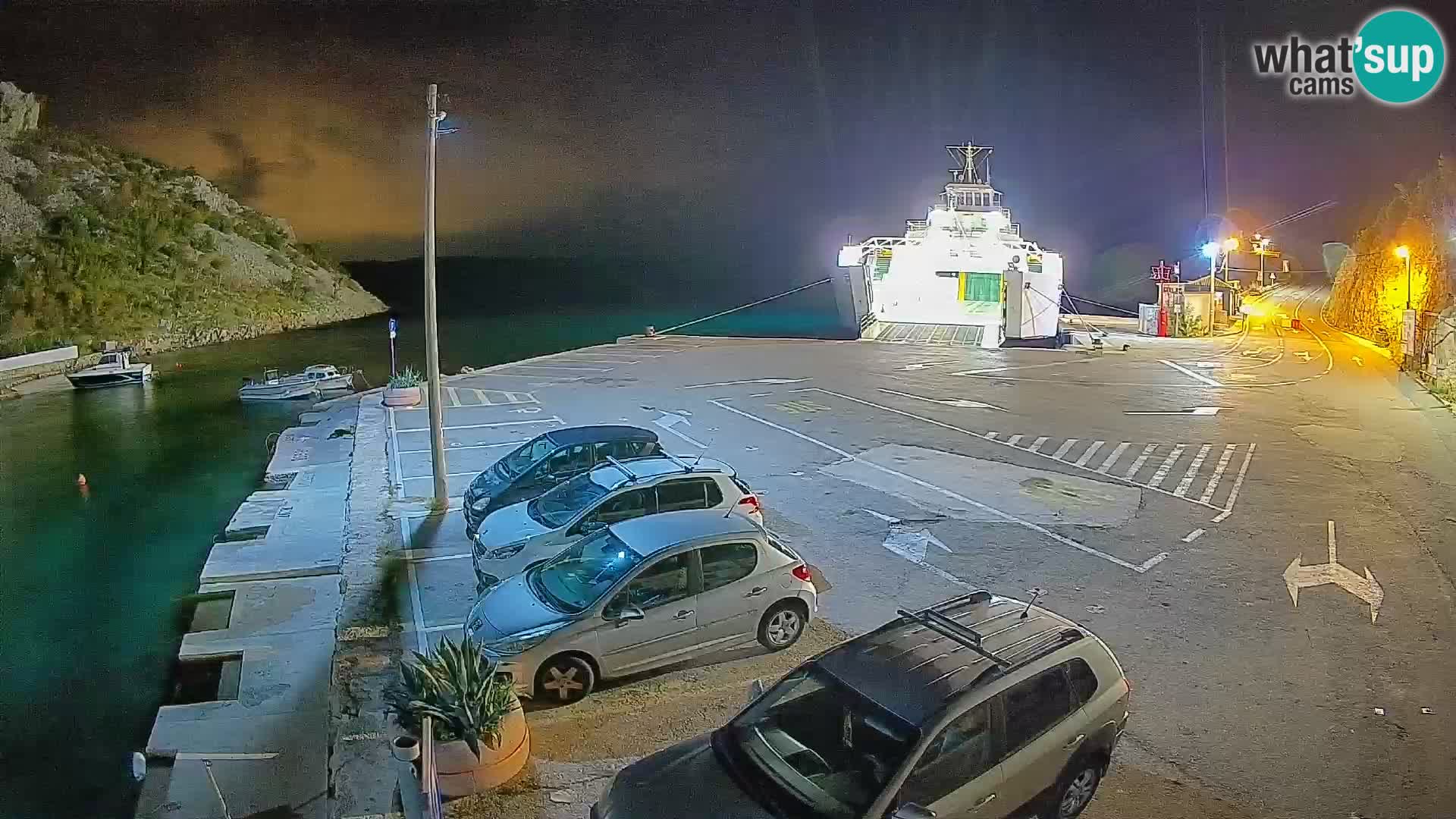 Webcam Prizna ferry port to Pag island