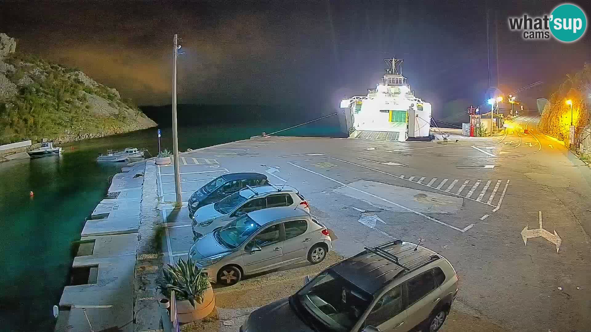 Webcam Prizna ferry port to Pag island