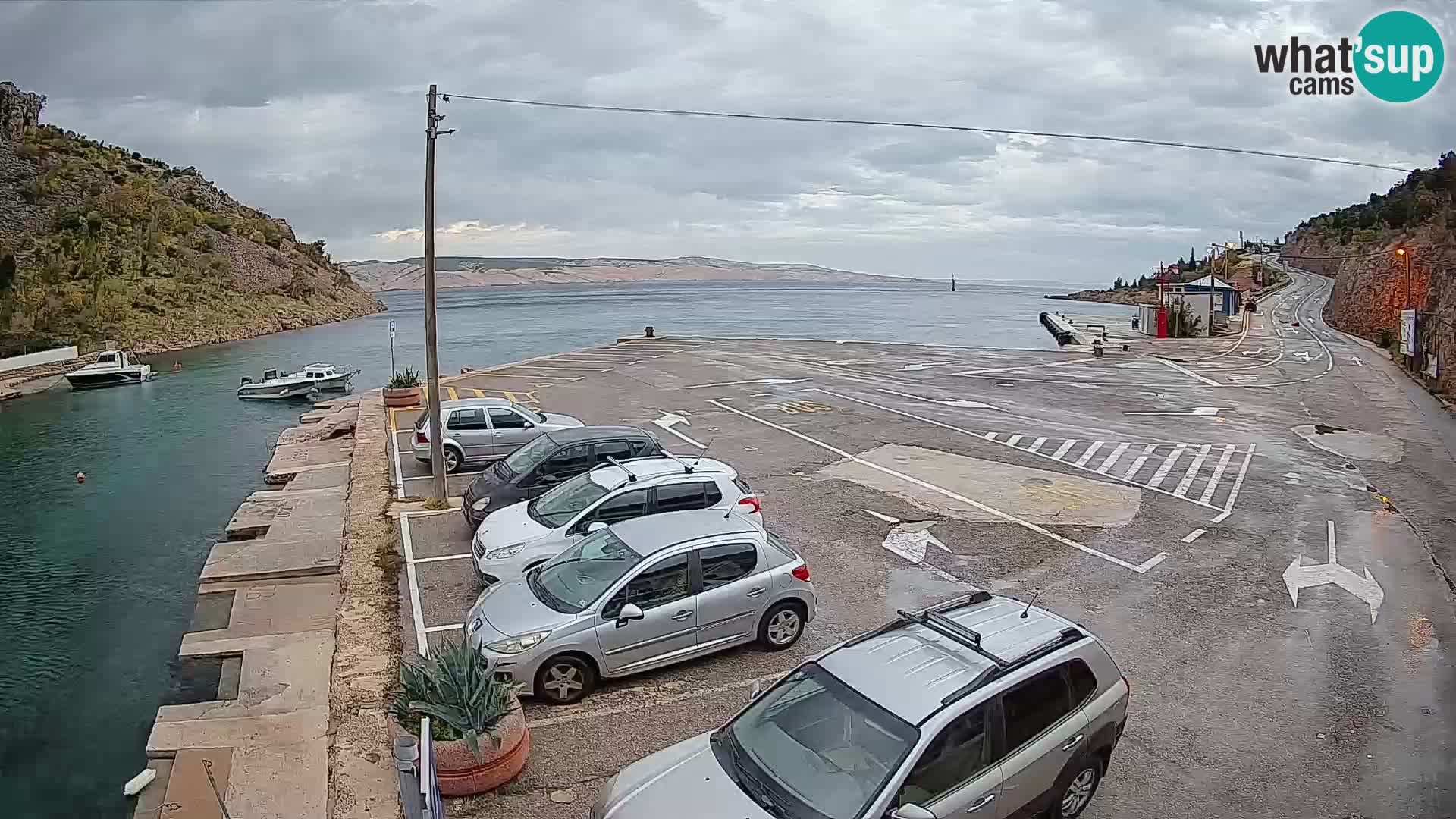 Webcam Fährhafen Prizna – zur Insel Pag