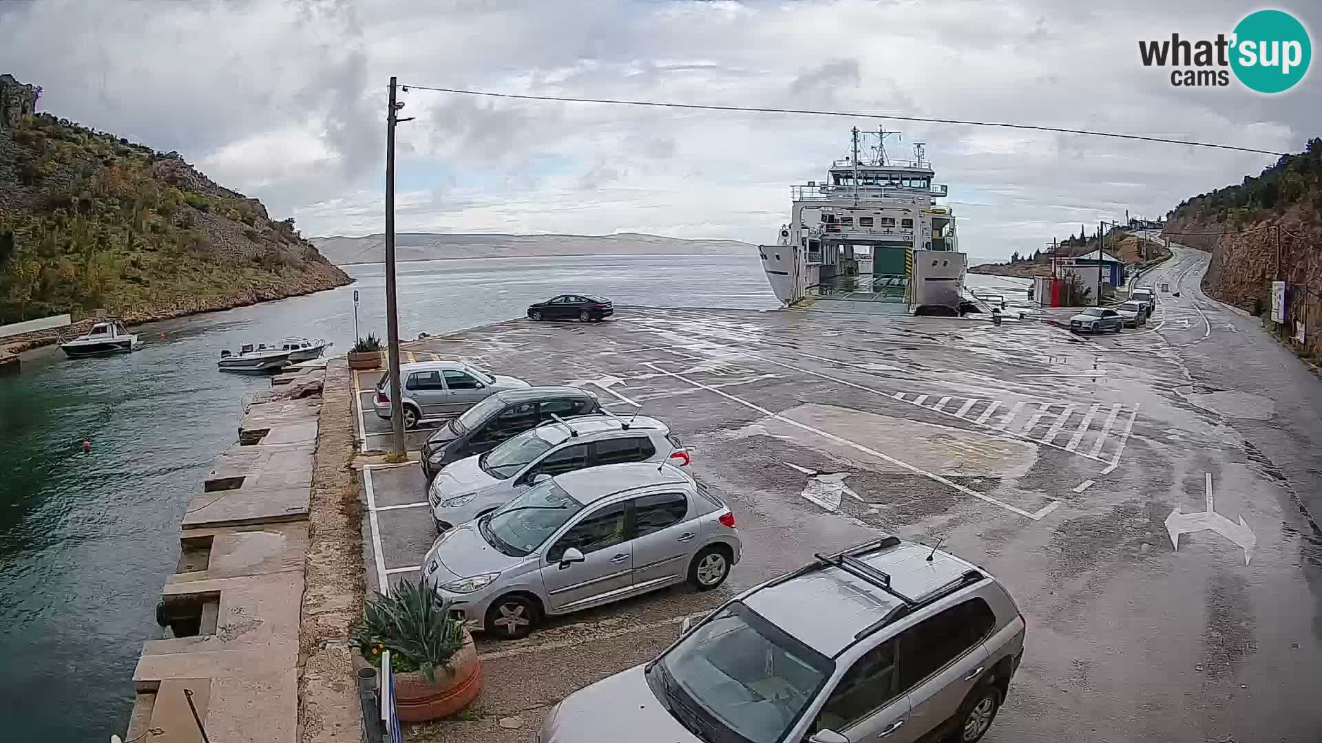 Webcam Fährhafen Prizna – zur Insel Pag