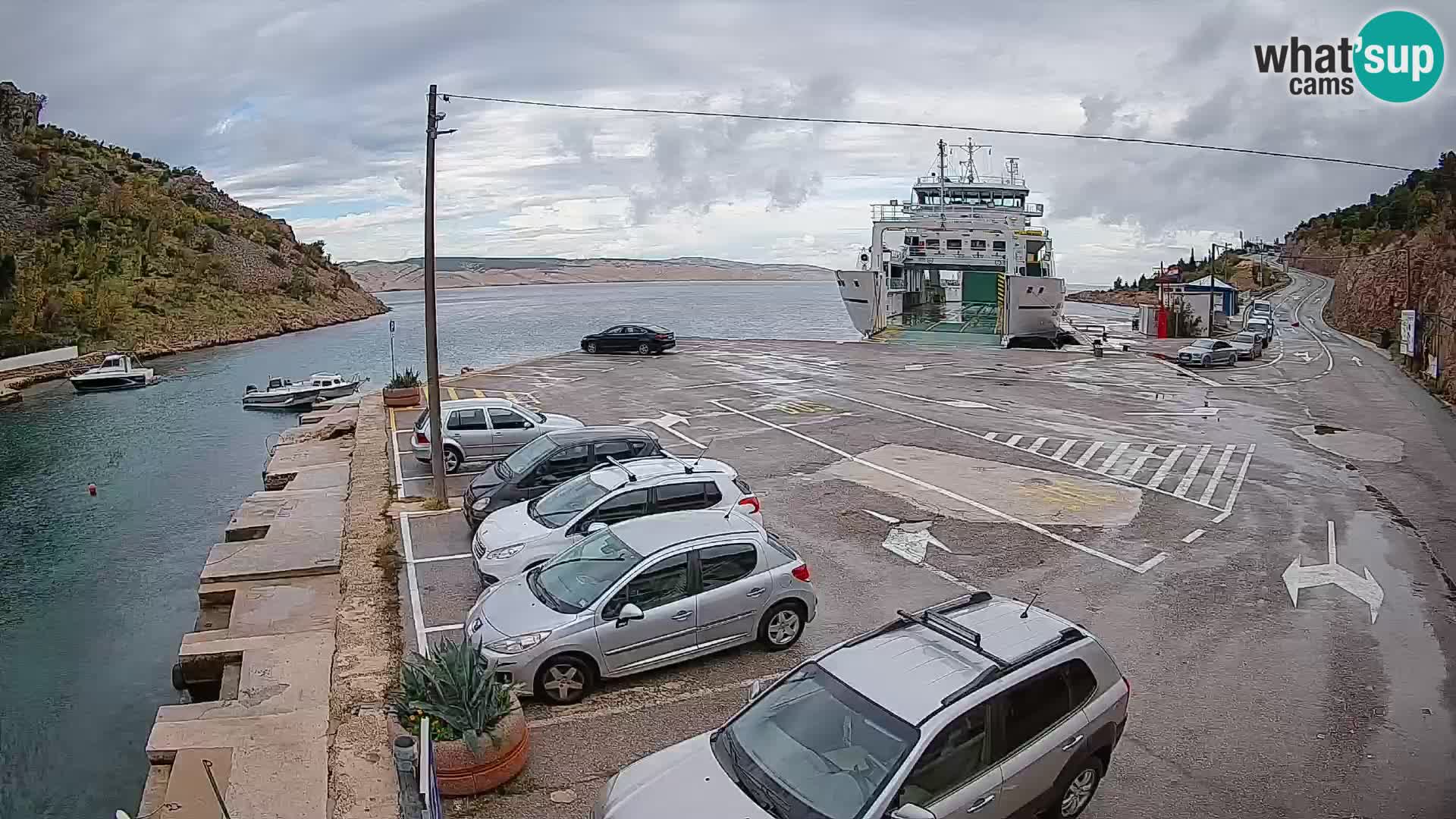 Webcam Fährhafen Prizna – zur Insel Pag
