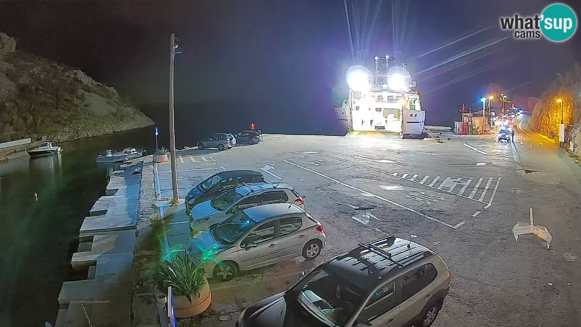 Webcam port de ferry de Prizna – vers l’île de Pag