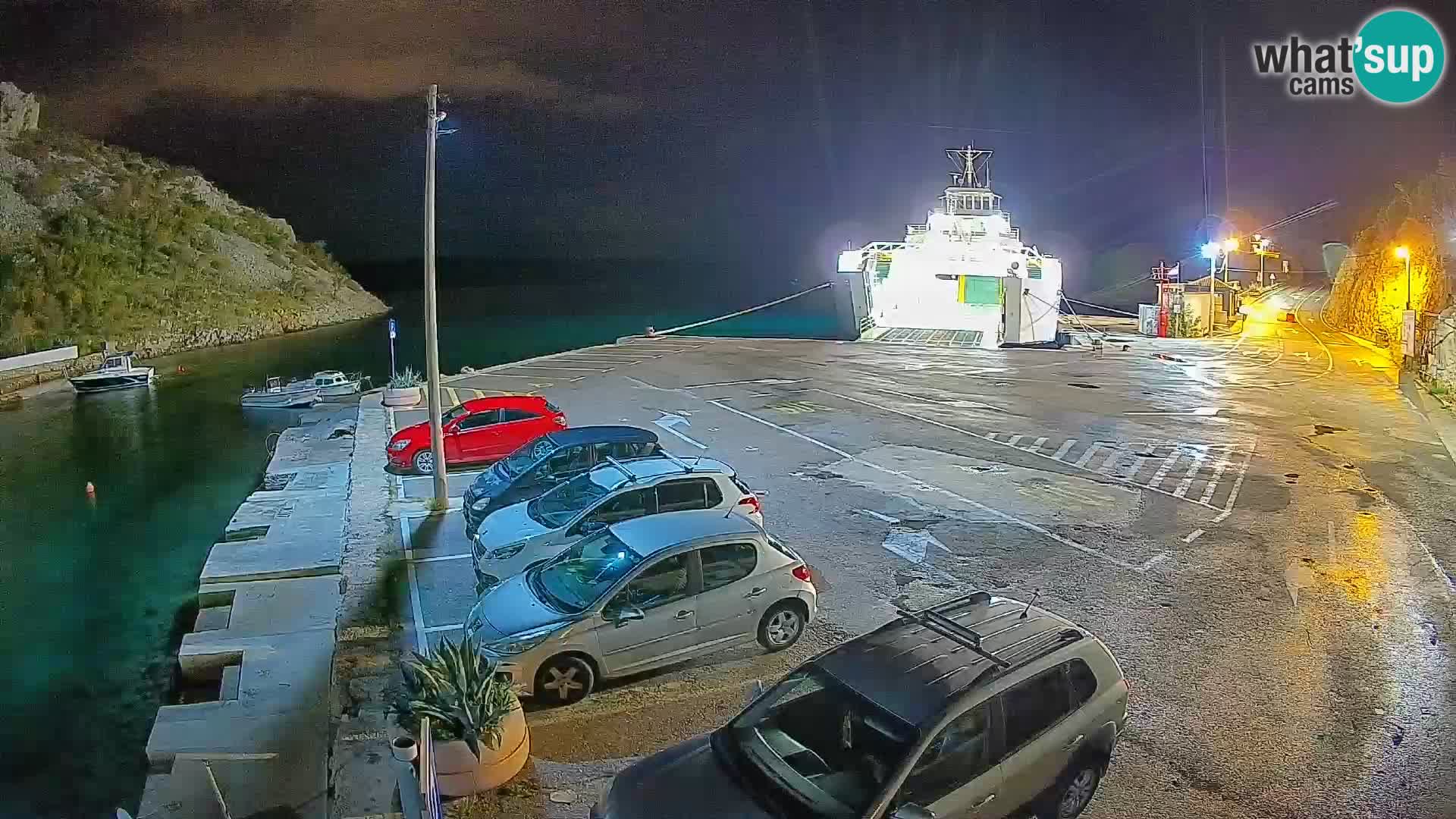 Webcam port de ferry de Prizna – vers l’île de Pag