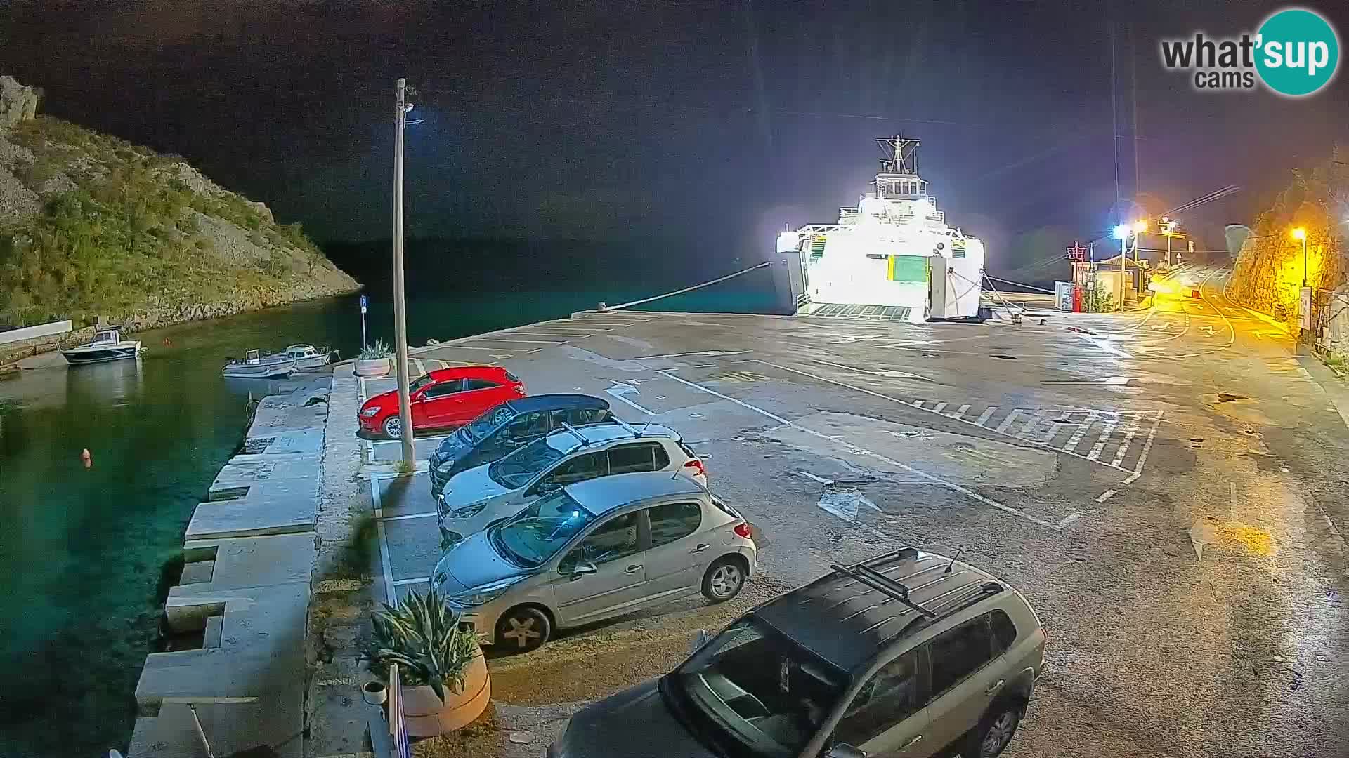 Webcam Fährhafen Prizna – zur Insel Pag
