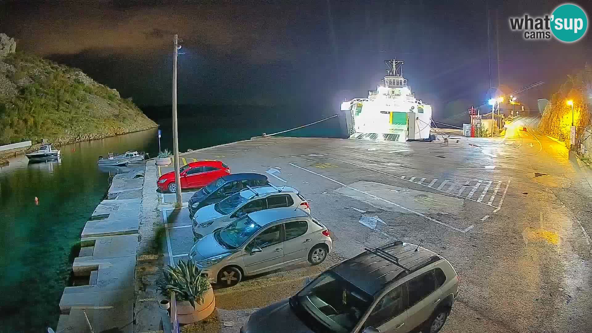 Webcam port de ferry de Prizna – vers l’île de Pag