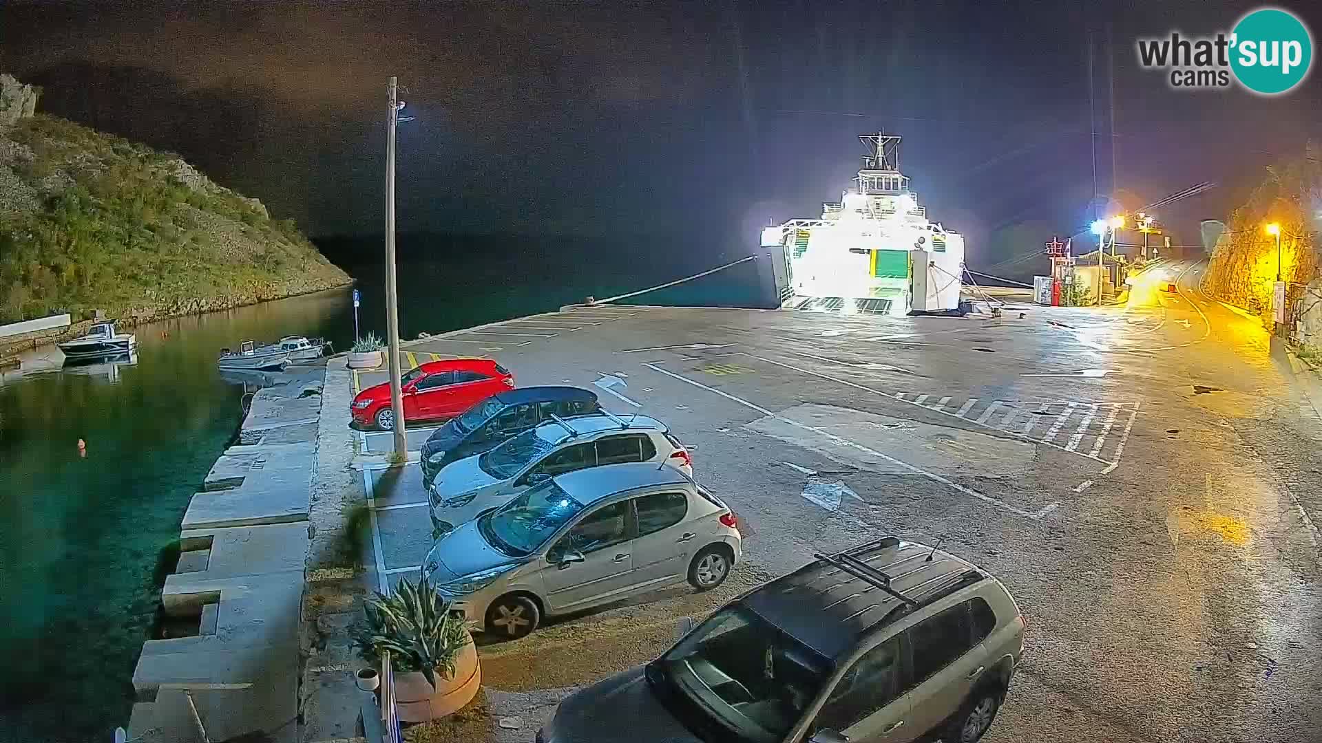 Webcam port de ferry de Prizna – vers l’île de Pag