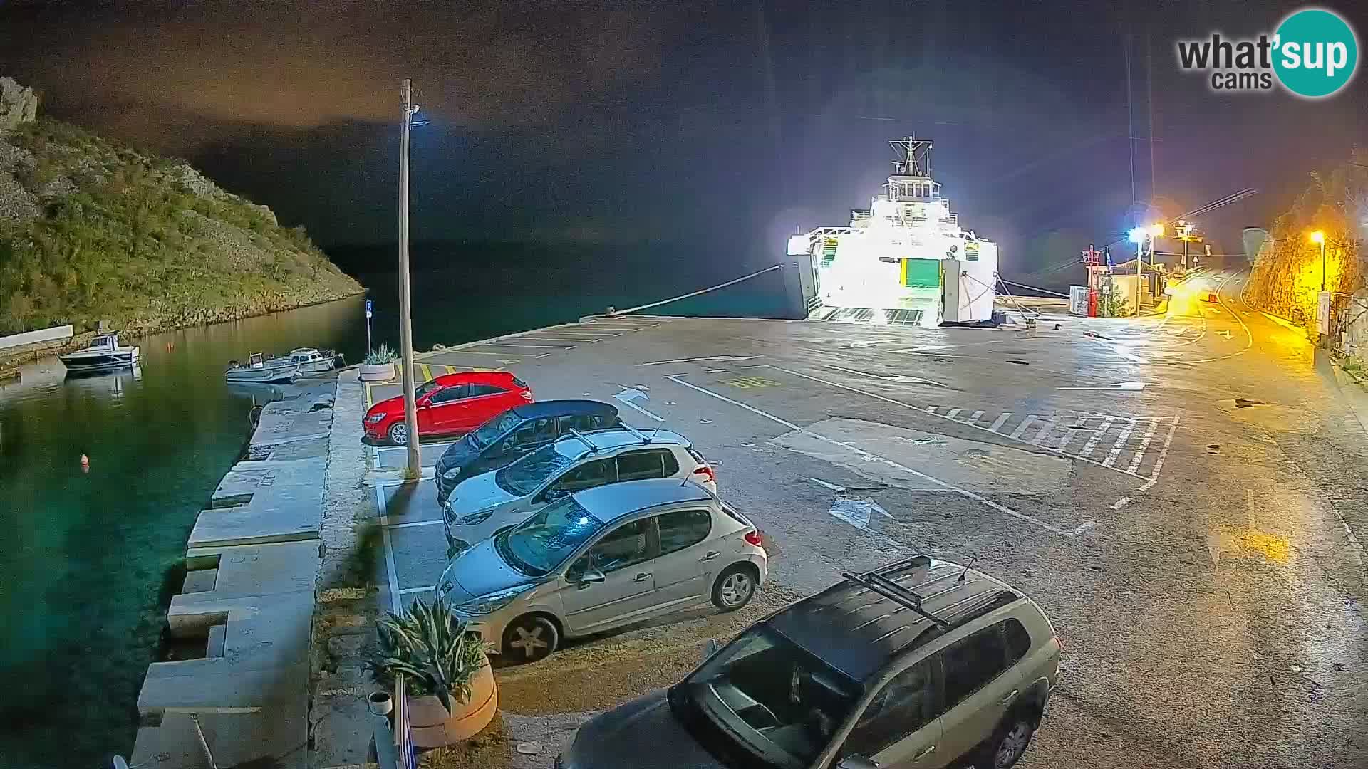 Webcam Prizna ferry port to Pag island