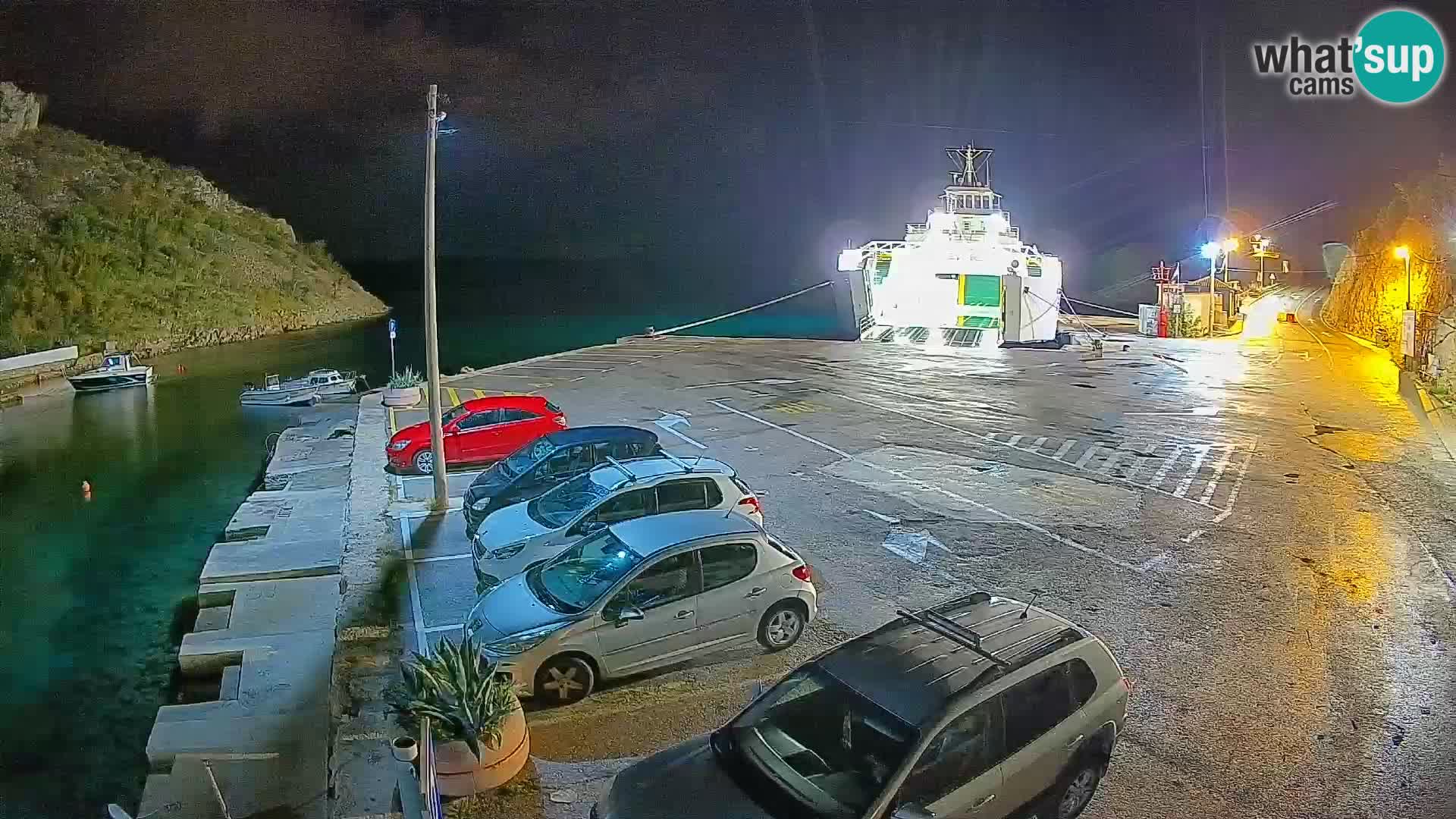 Webcam port de ferry de Prizna – vers l’île de Pag