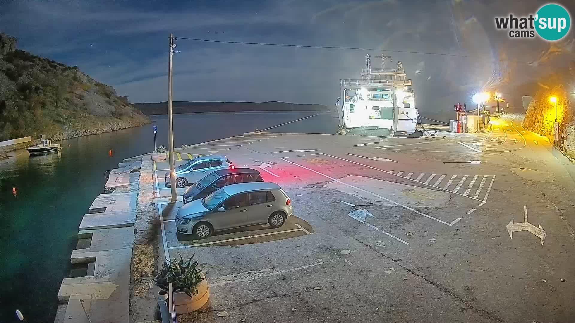 Webcam Prizna ferry port to Pag island