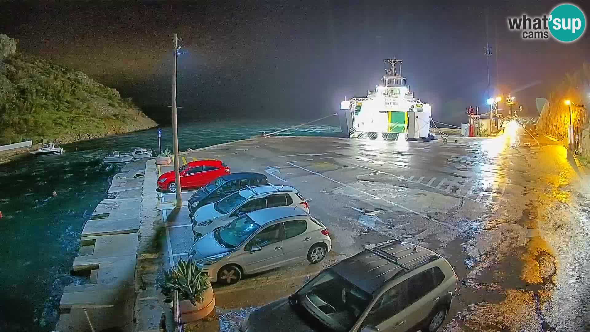 Webcam port de ferry de Prizna – vers l’île de Pag
