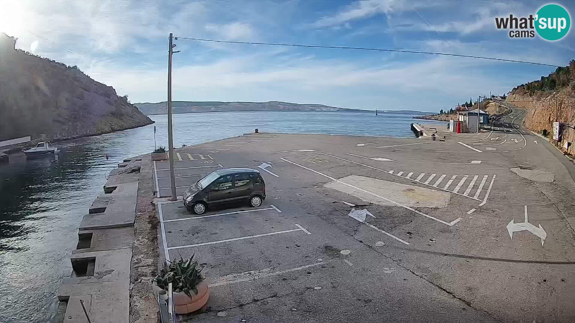 Webcam port de ferry de Prizna – vers l’île de Pag