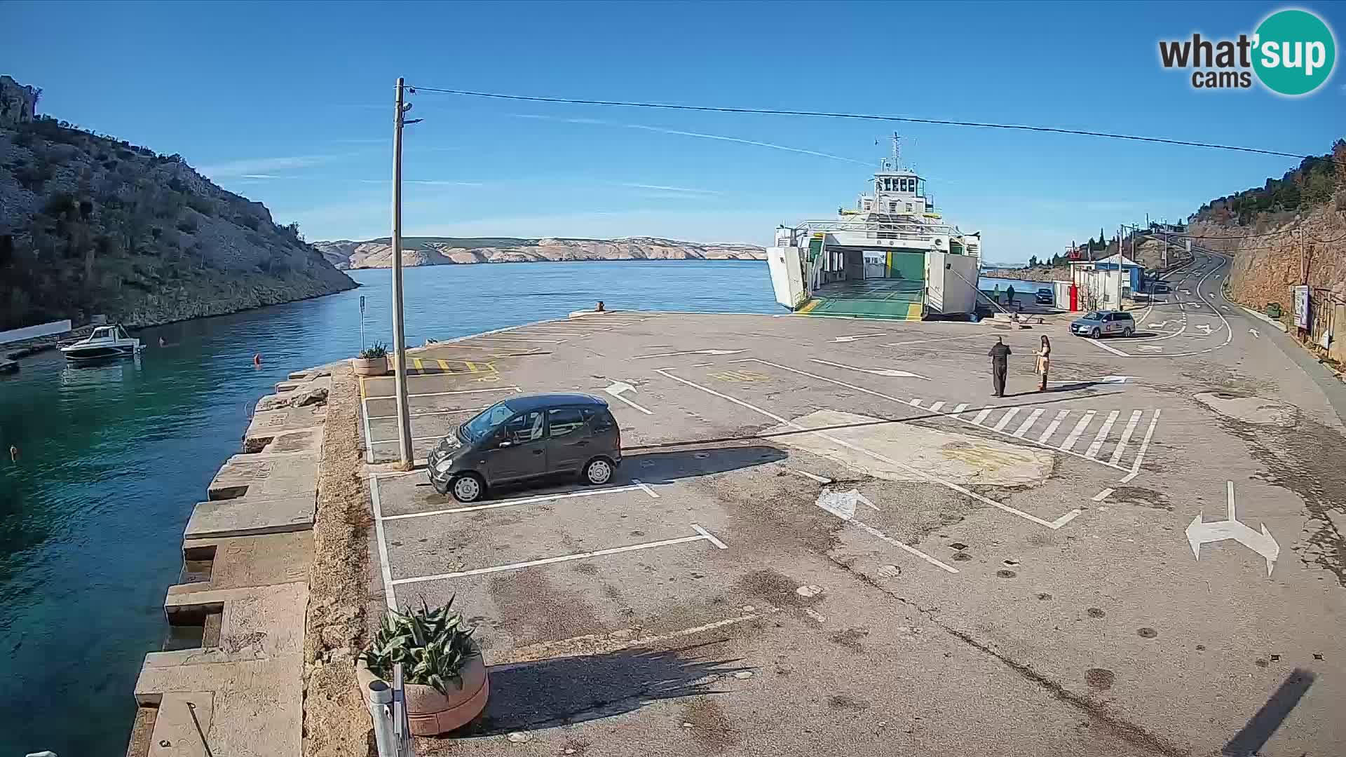 Webcam port de ferry de Prizna – vers l’île de Pag