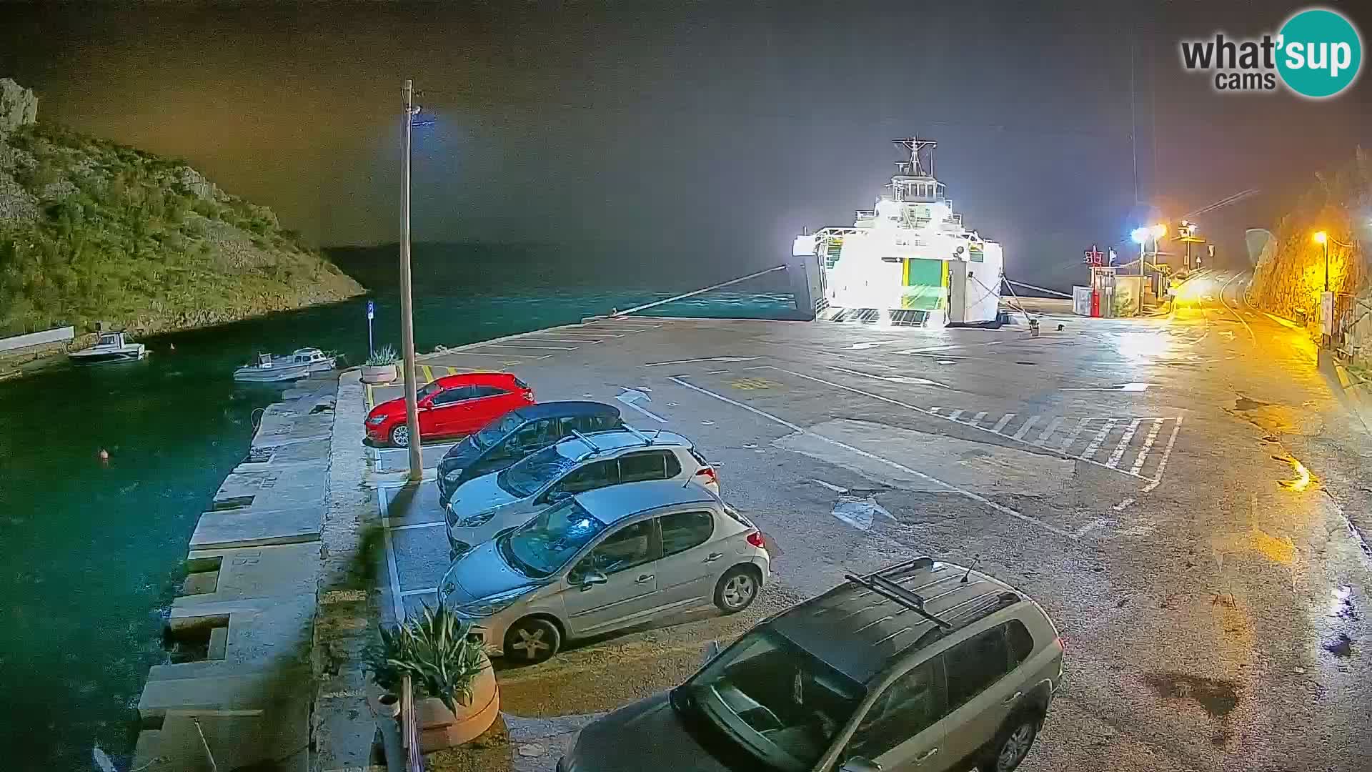 Webcam Prizna ferry port to Pag island