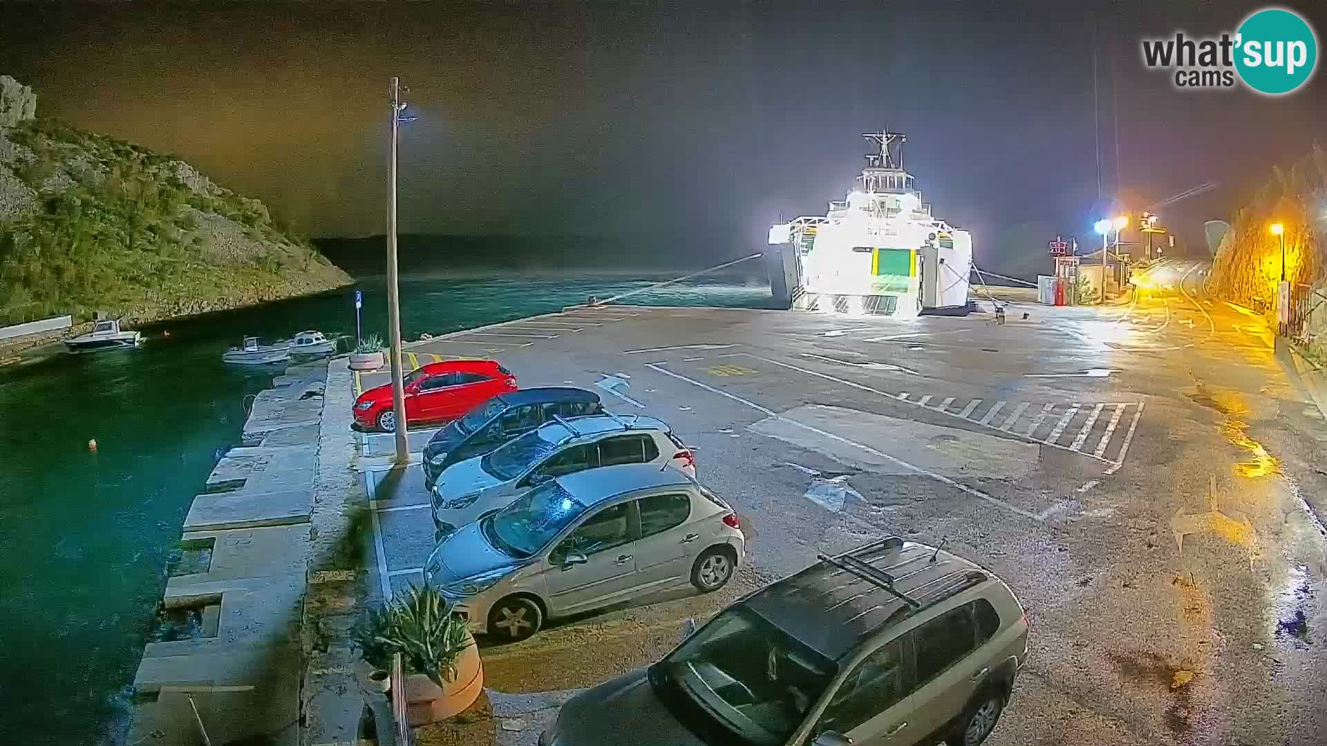 Webcam port de ferry de Prizna – vers l’île de Pag