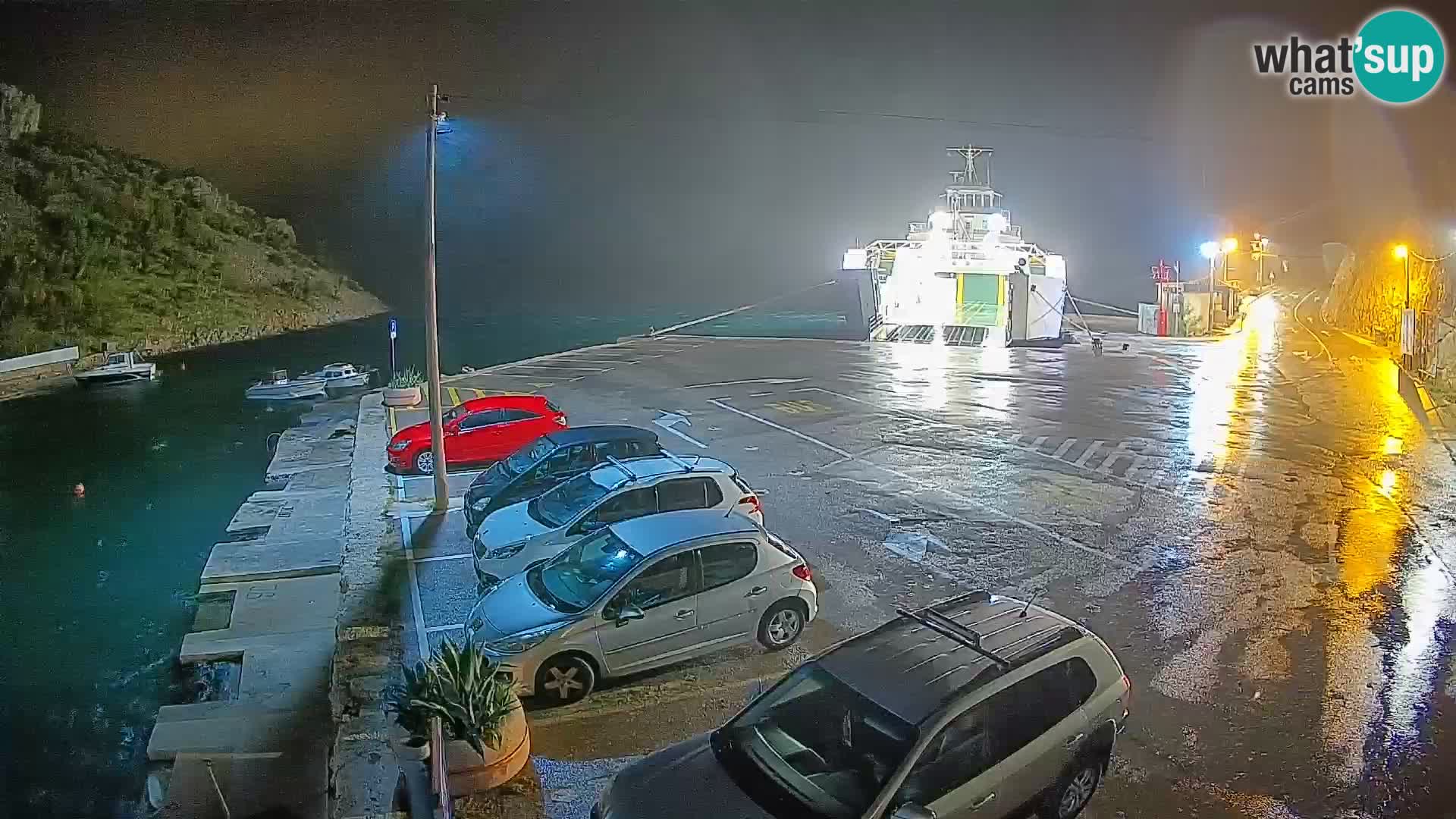 Webcam port de ferry de Prizna – vers l’île de Pag