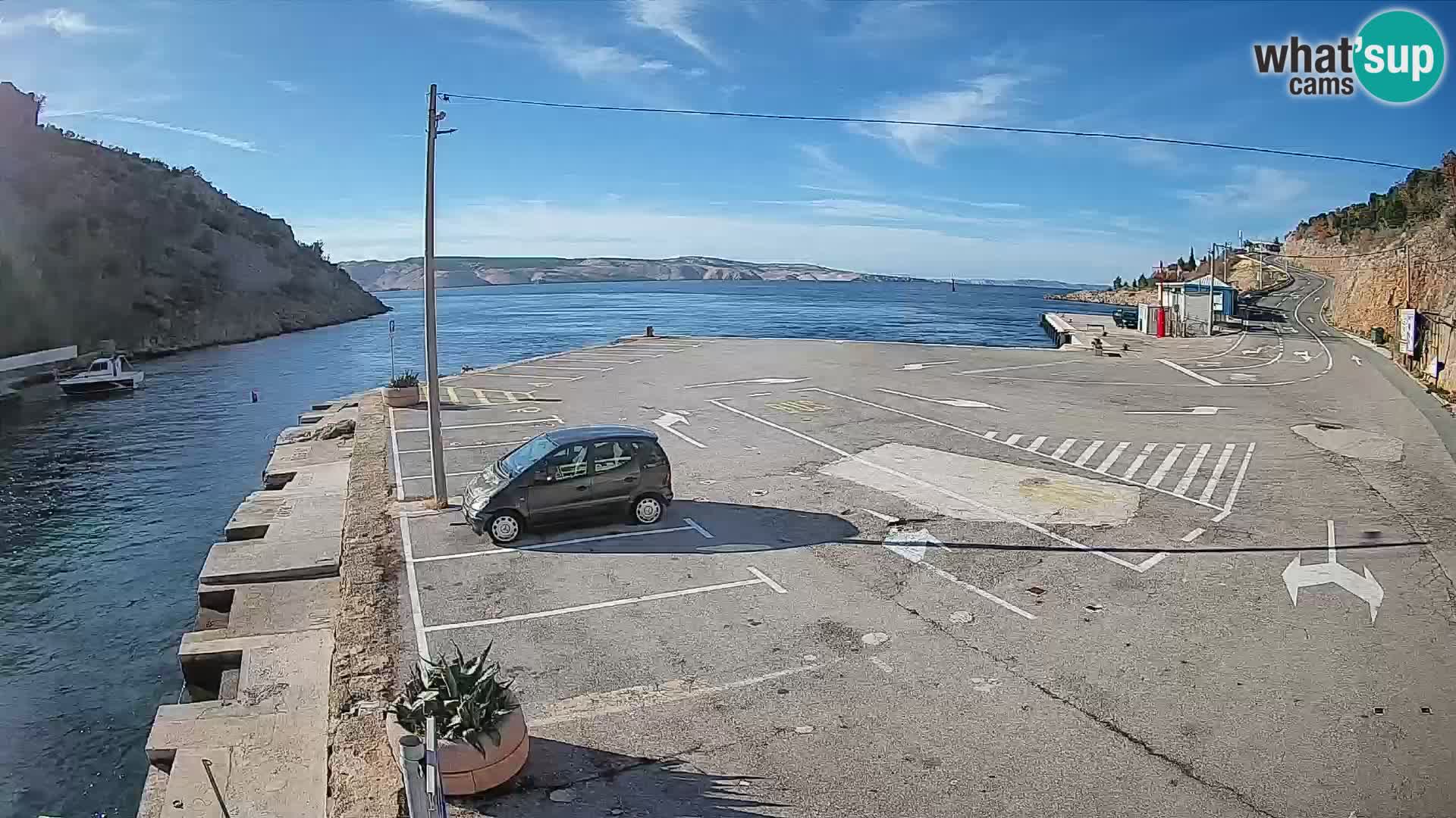 Webcam port de ferry de Prizna – vers l’île de Pag