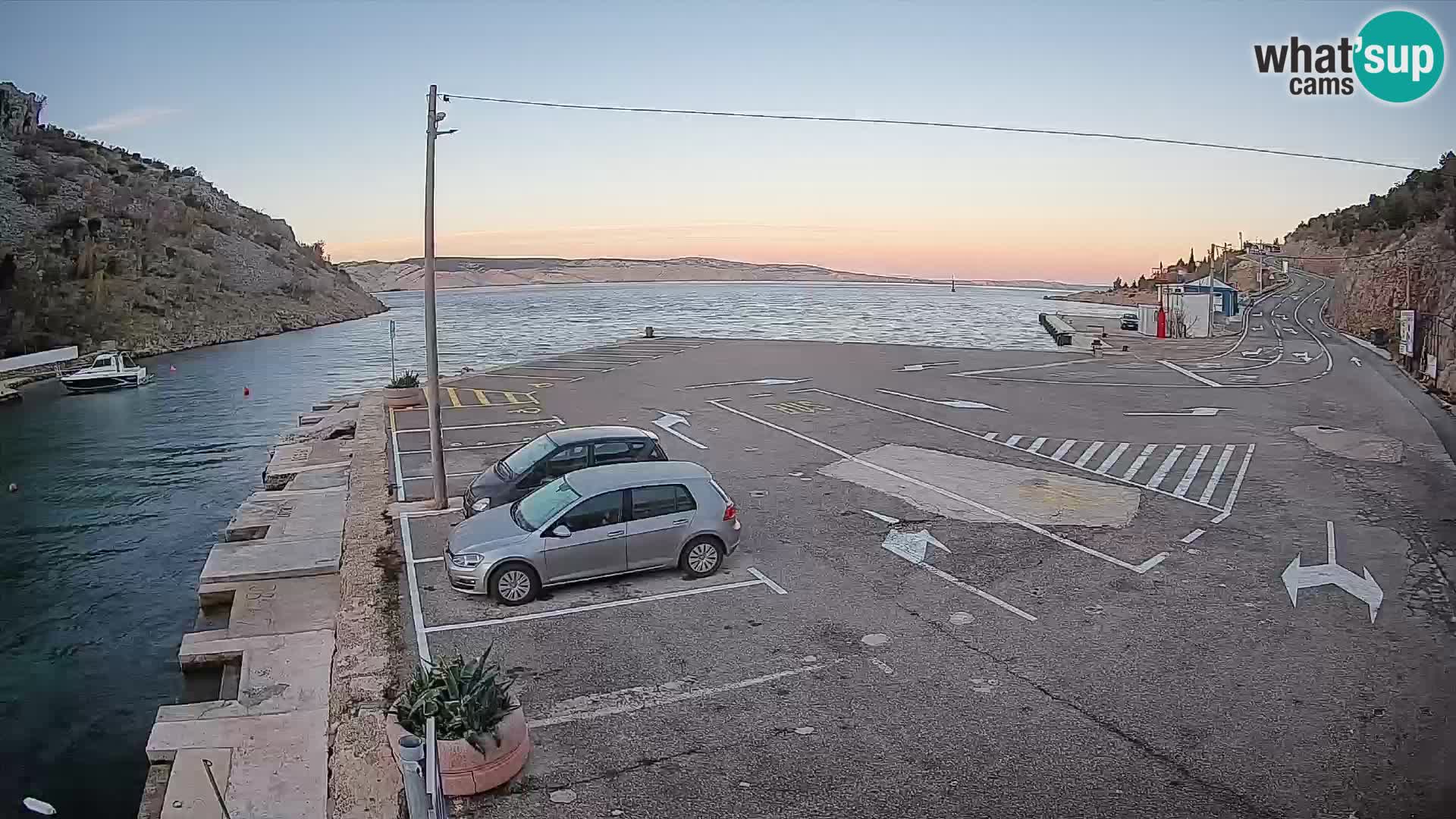 Webcam Fährhafen Prizna – zur Insel Pag