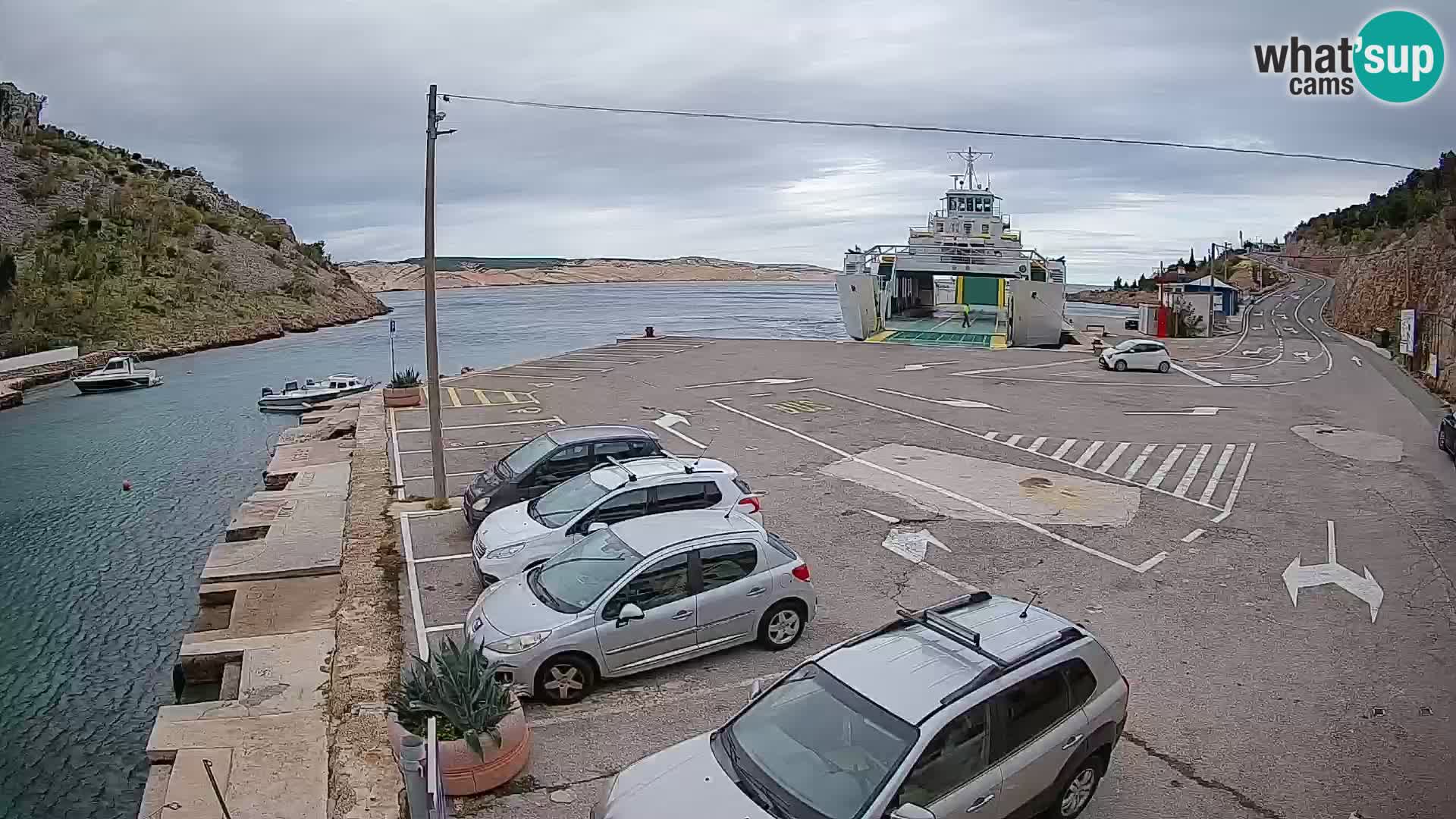 Webcam port de ferry de Prizna – vers l’île de Pag