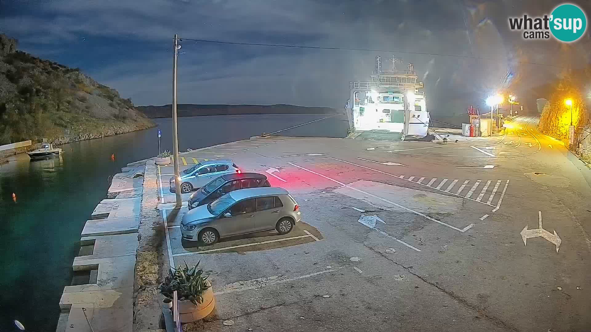Webcam Prizna ferry port to Pag island