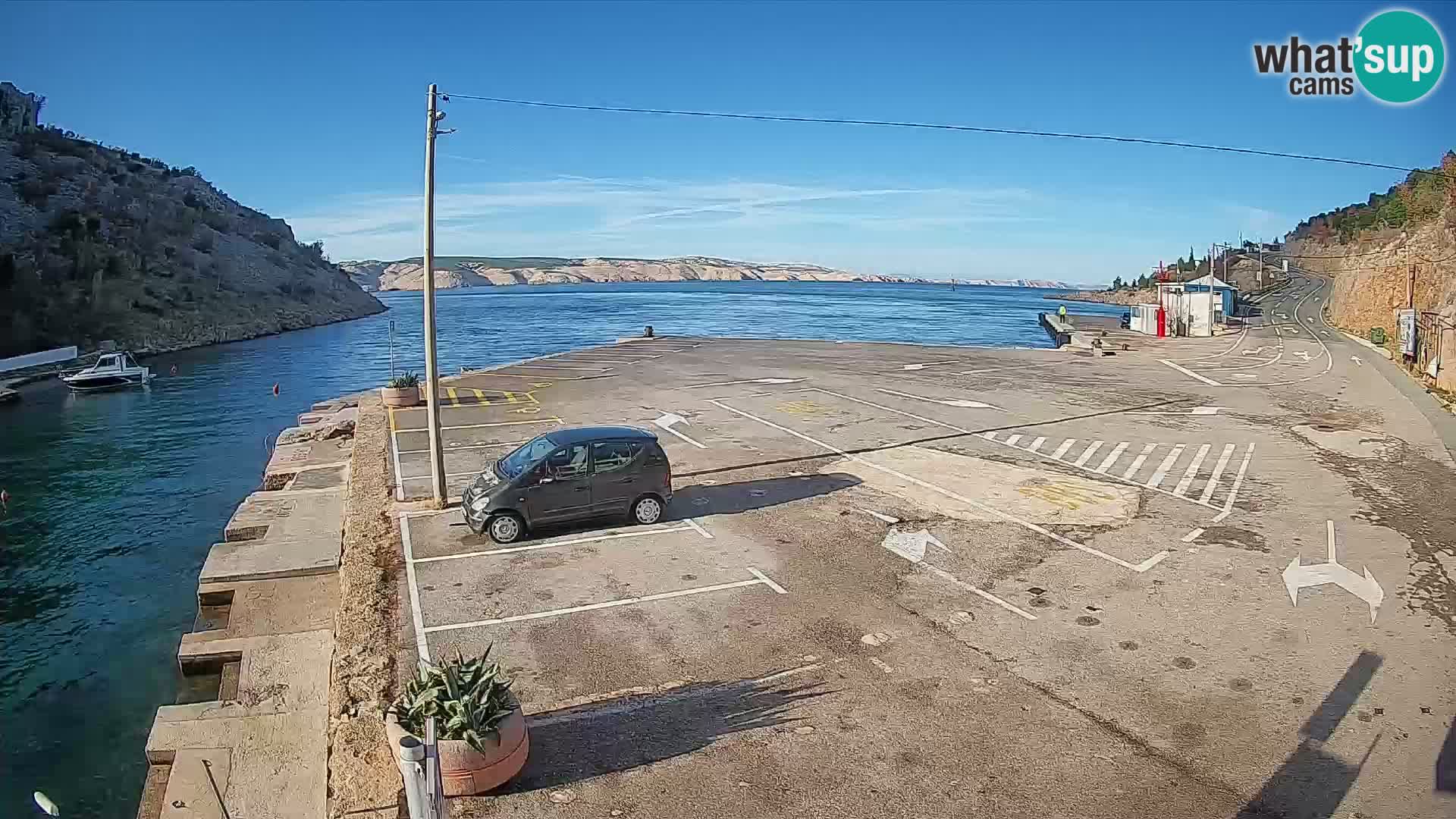 Webcam Fährhafen Prizna – zur Insel Pag