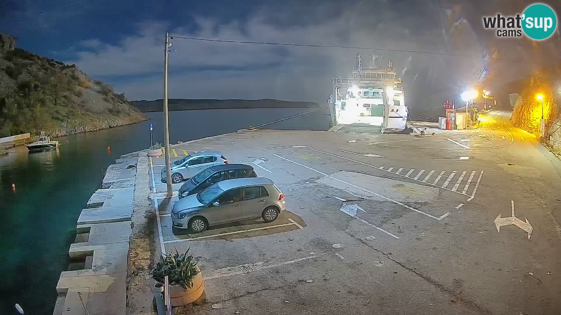 Webcam Fährhafen Prizna – zur Insel Pag