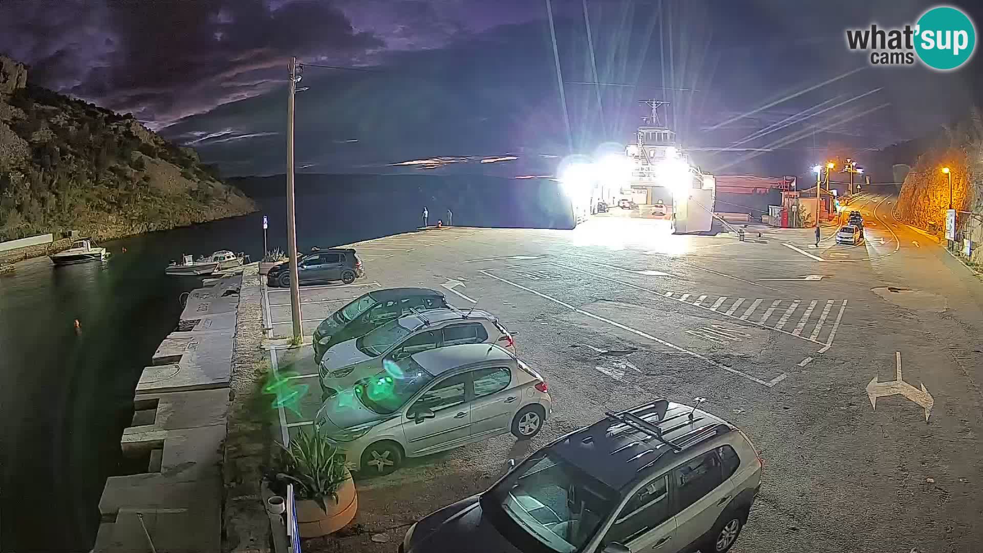 Webcam Prizna ferry port to Pag island